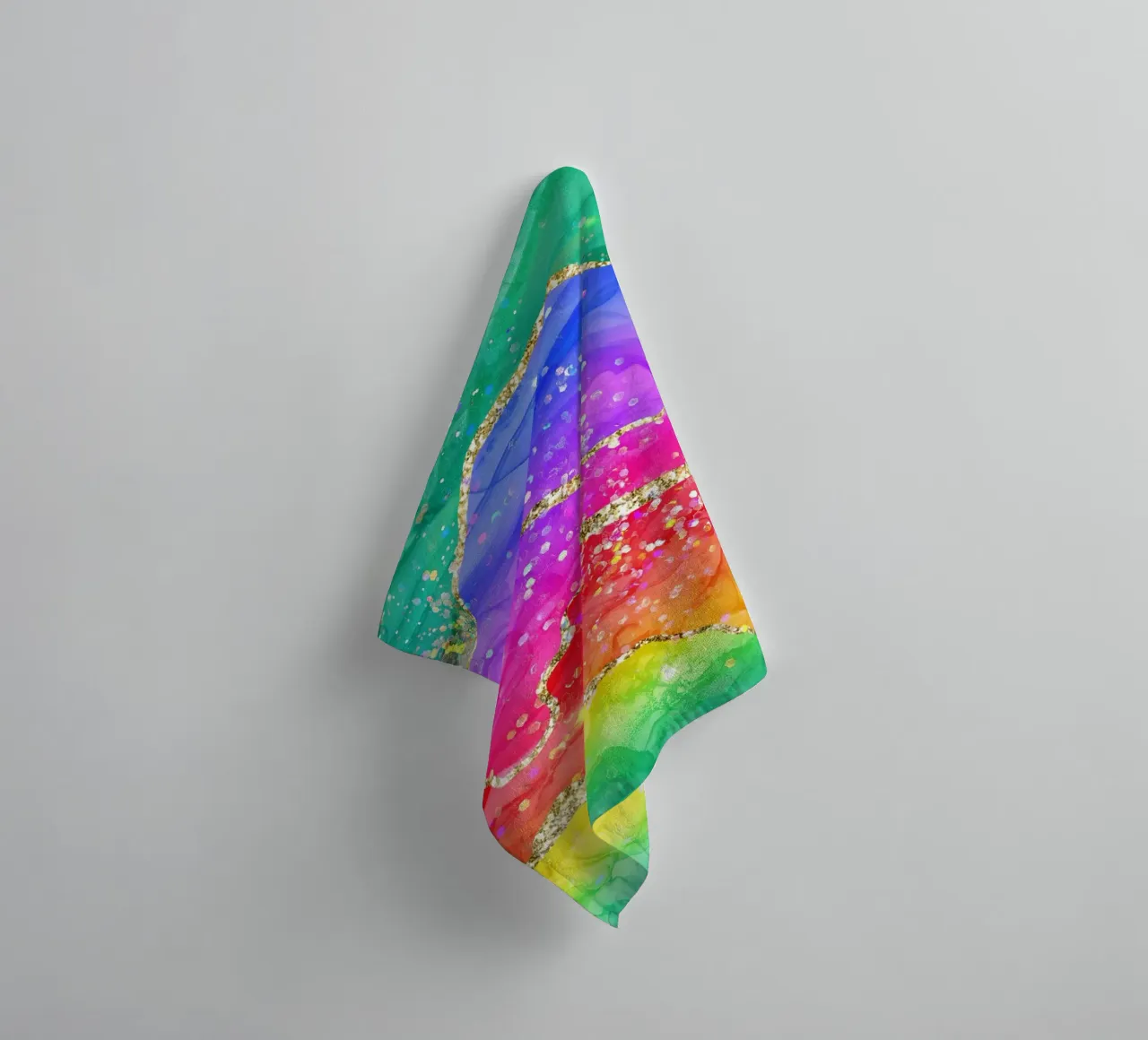 Lebendiger Regenbogen-Glitzer-Achat Struktur 04 Handtuch von Gemstone Textures