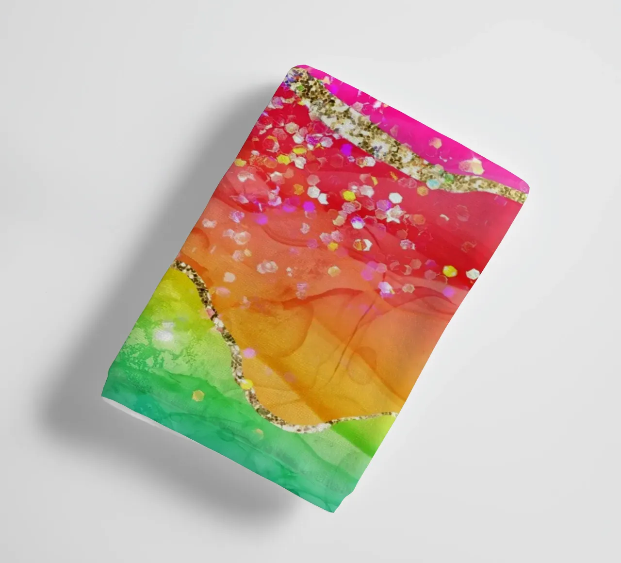 Lebendiger Regenbogen-Glitzer-Achat Struktur 04 Handtuch von Gemstone Textures
