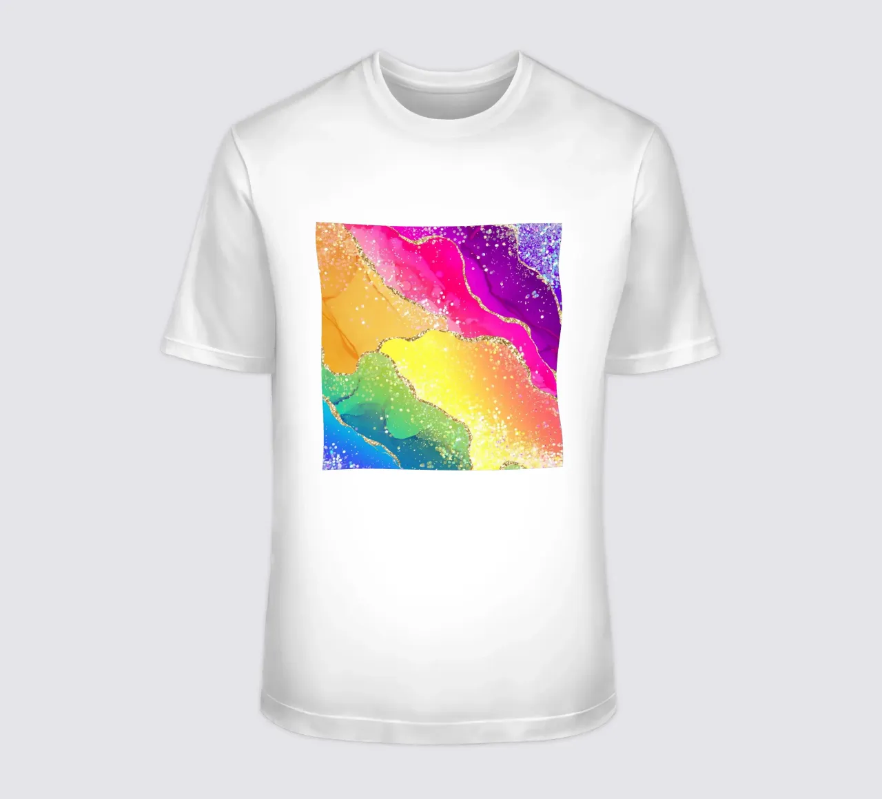 Lebendiger Regenbogen-Glitzer-Achat Struktur 05 T-Shirt von Gemstone Textures