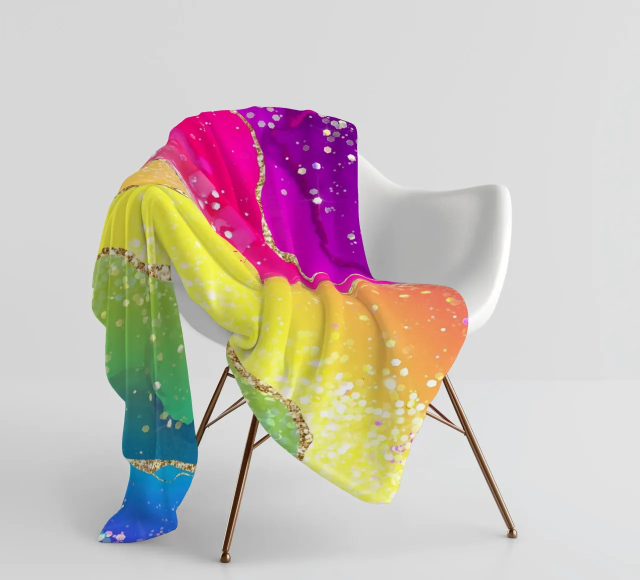 Lebendiger Regenbogen-Glitzer-Achat Struktur 05 Fleecedecke von Gemstone Textures