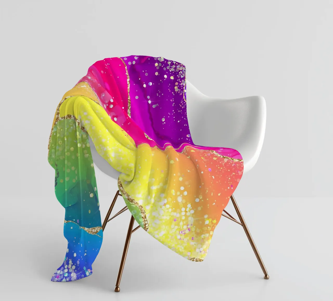 Lebendiger Regenbogen-Glitzer-Achat Struktur 05 Fleecedecke von Gemstone Textures