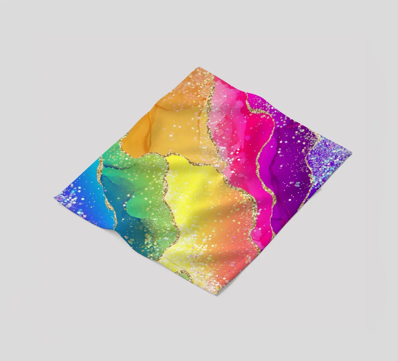 Lebendiger Regenbogen-Glitzer-Achat Struktur 05 Fleecedecke von Gemstone Textures