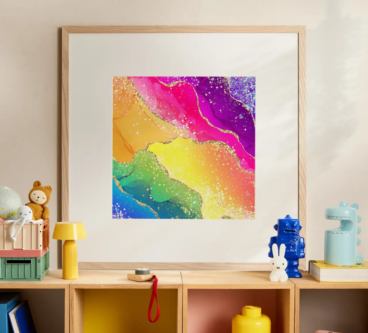 Lebendiger Regenbogen-Glitzer-Achat Struktur 05 Hahnemühle von Gemstone Textures