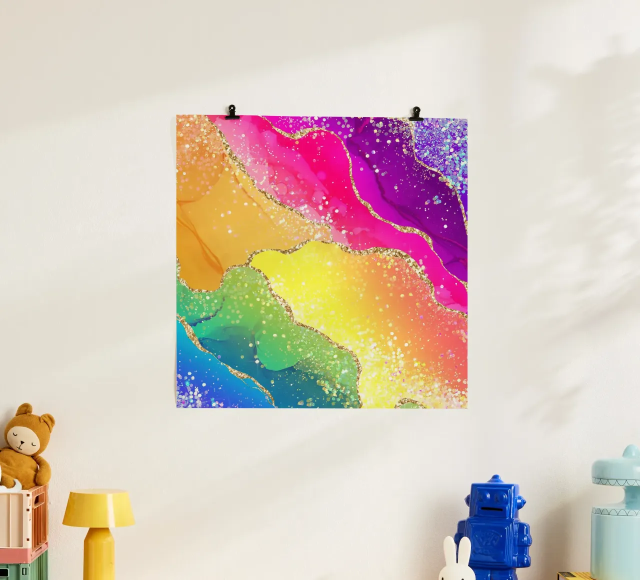 Lebendiger Regenbogen-Glitzer-Achat Struktur 05 Hahnemühle von Gemstone Textures
