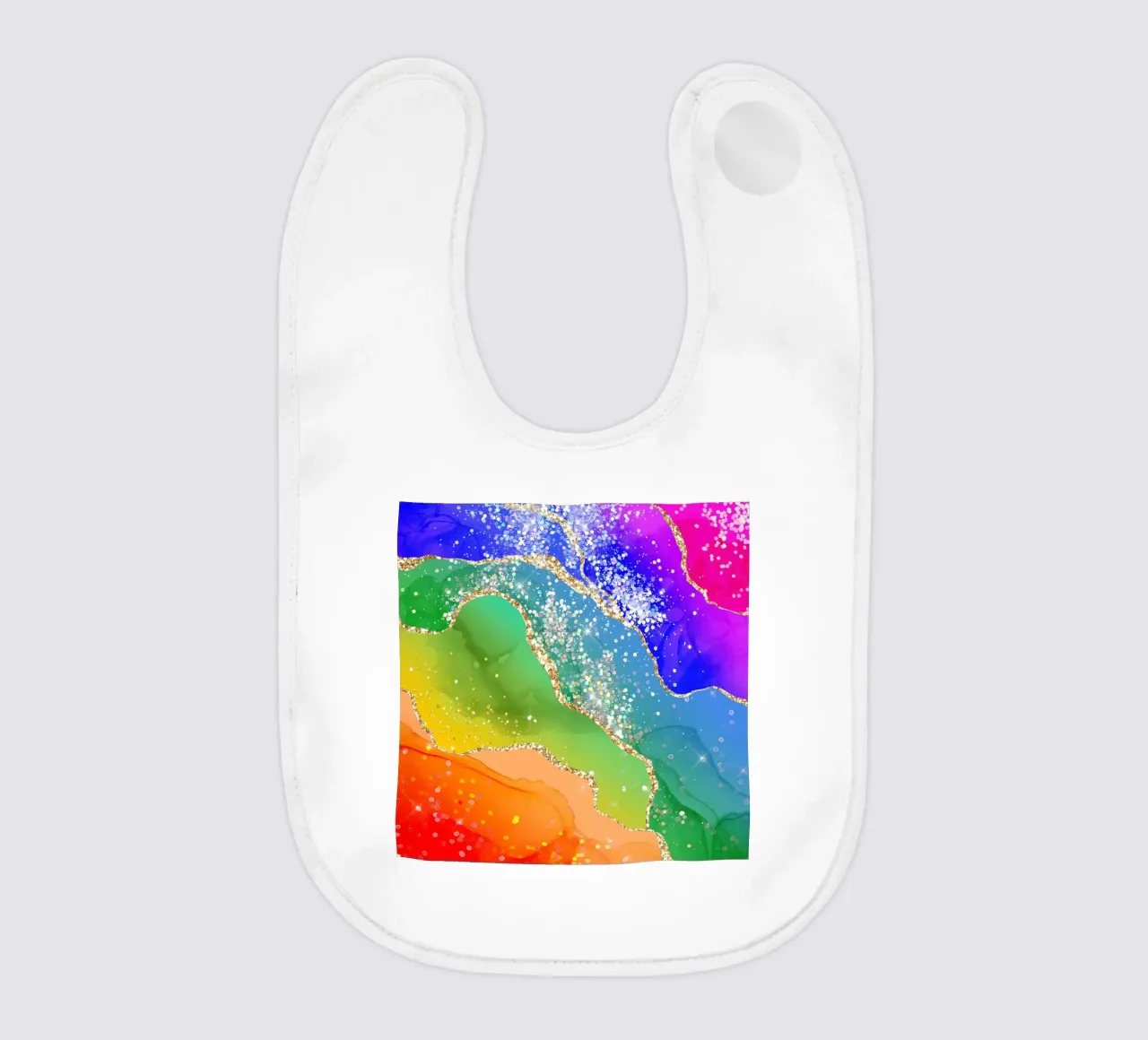 Lebendiger Regenbogen-Glitzer-Achat Struktur 06 Babylätzchen von Gemstone Textures