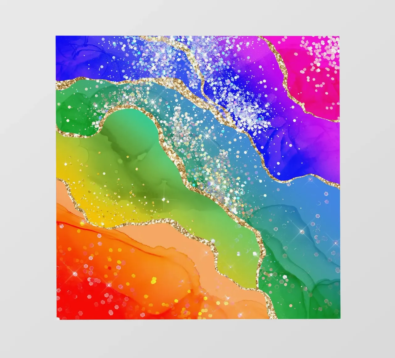 Lebendiger Regenbogen-Glitzer-Achat Struktur 06 Backlit Folie von Gemstone Textures