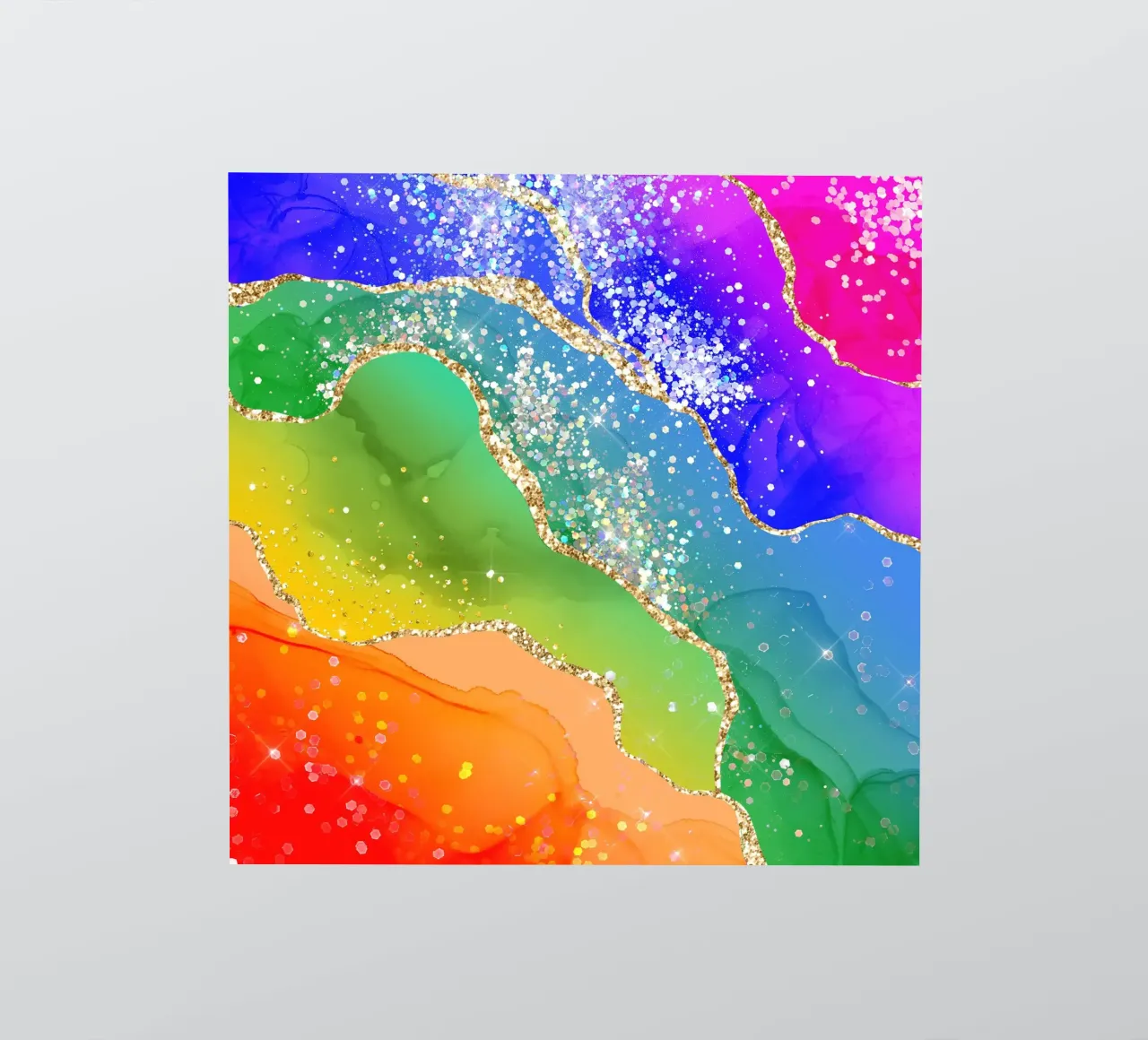 Lebendiger Regenbogen-Glitzer-Achat Struktur 06 Sticker von Gemstone Textures