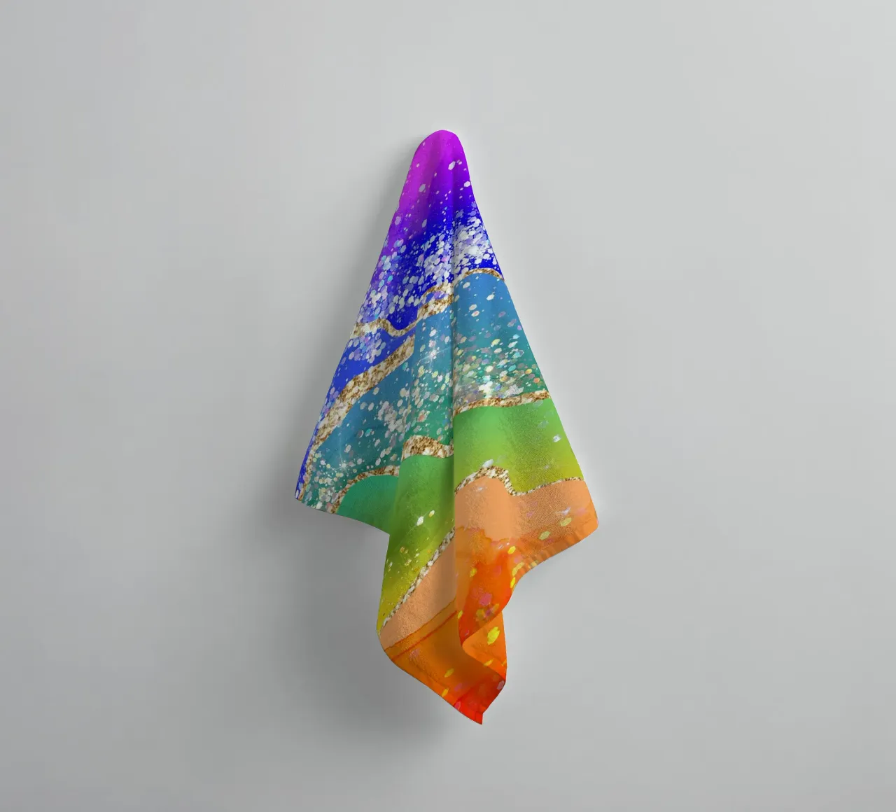 Lebendiger Regenbogen-Glitzer-Achat Struktur 06 Handtuch von Gemstone Textures