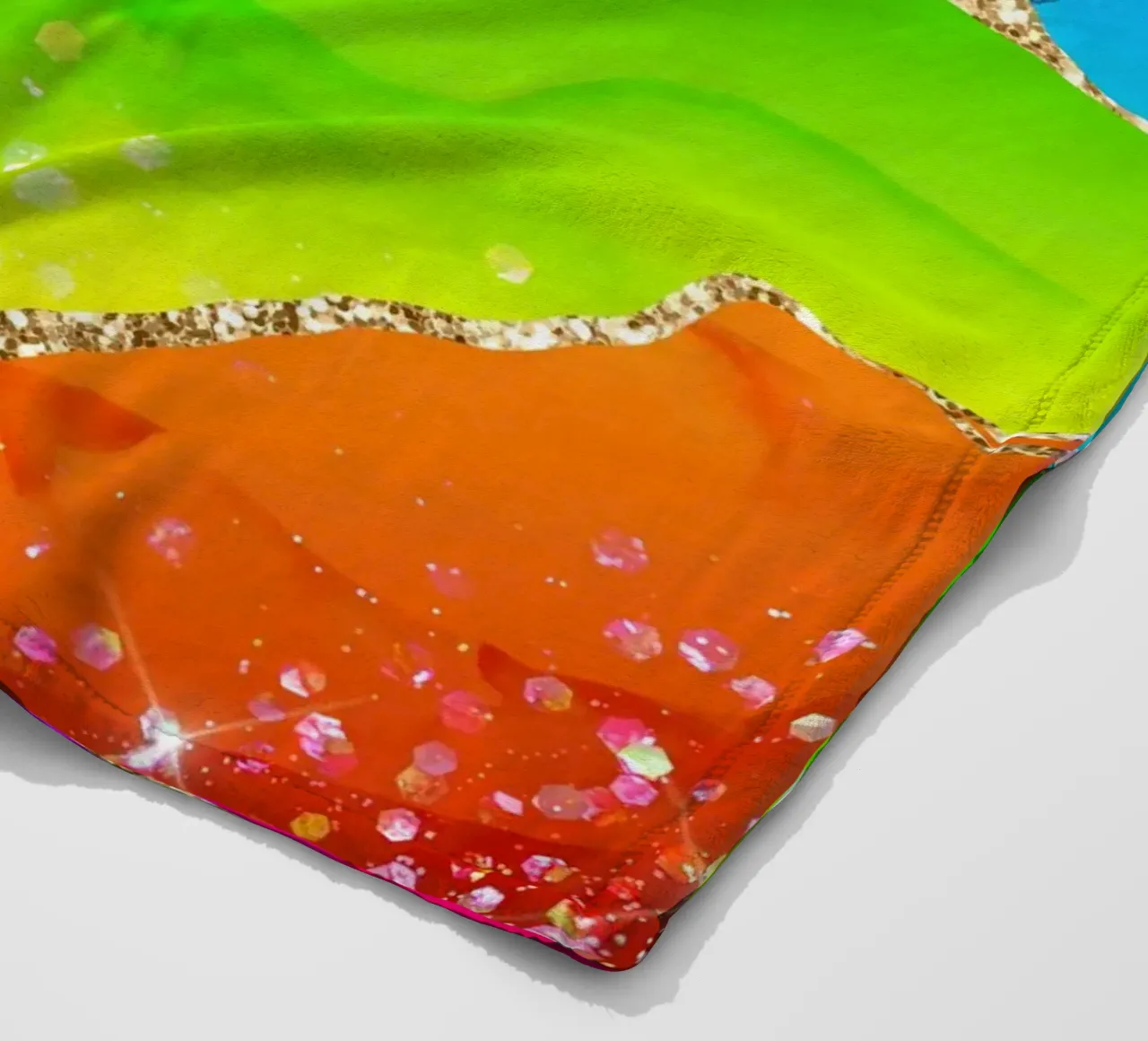 Lebendiger Regenbogen-Glitzer-Achat Struktur 07 Fleecedecke von Gemstone Textures