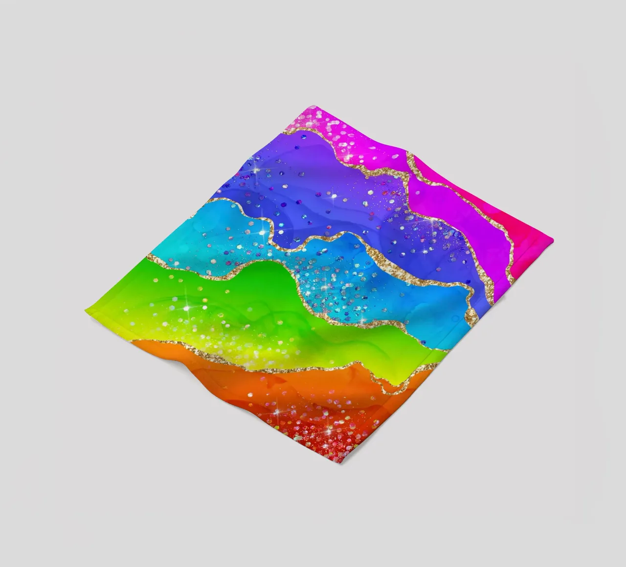 Lebendiger Regenbogen-Glitzer-Achat Struktur 07 Fleecedecke von Gemstone Textures