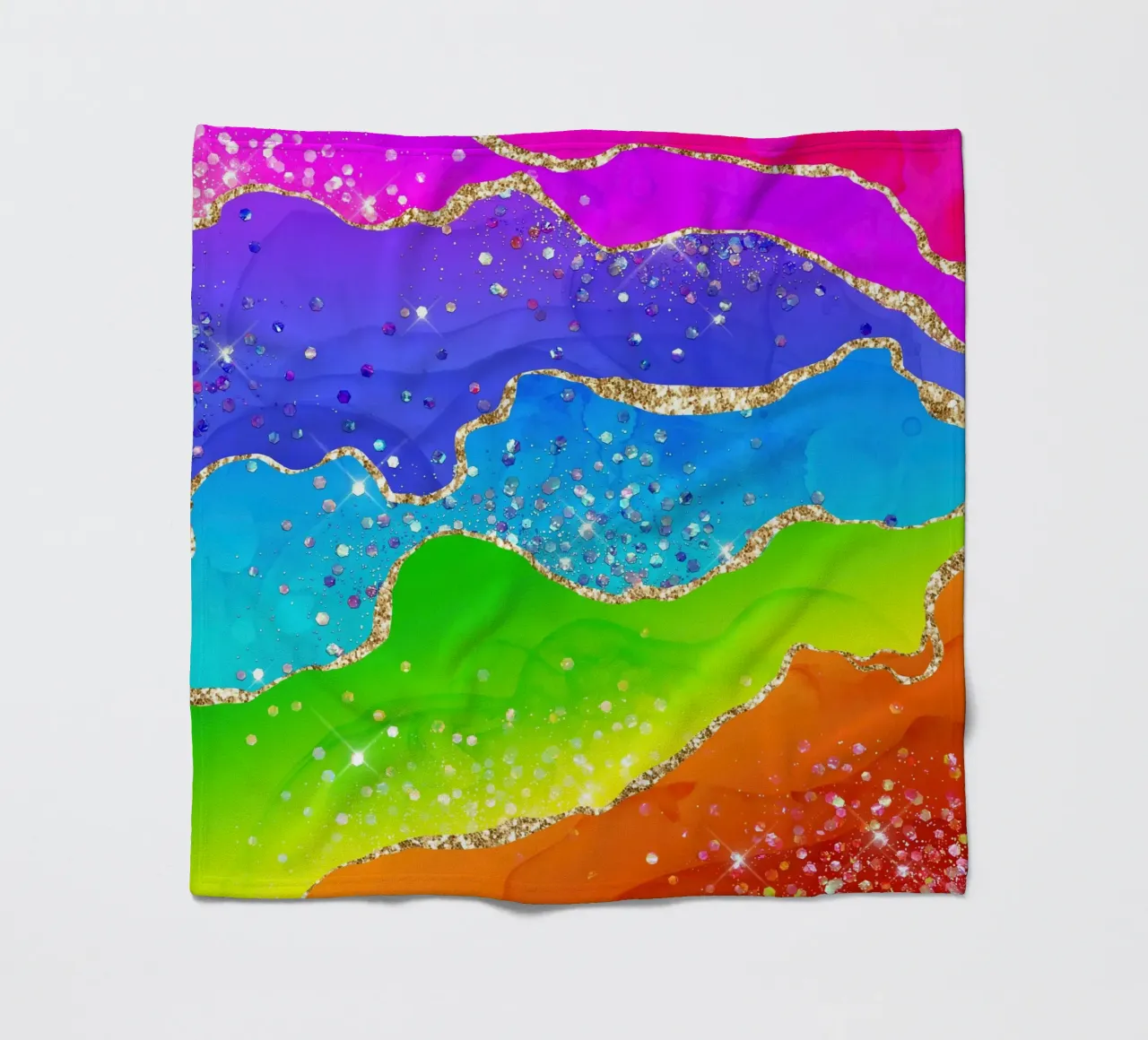 Lebendiger Regenbogen-Glitzer-Achat Struktur 07 Fleecedecke von Gemstone Textures