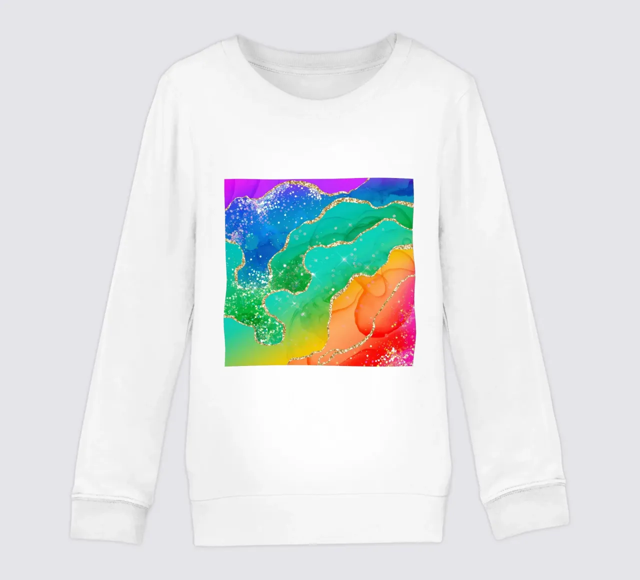Texture Agata vibrante e scintillante arcobaleno 08 felpa bambino da Gemstone Textures