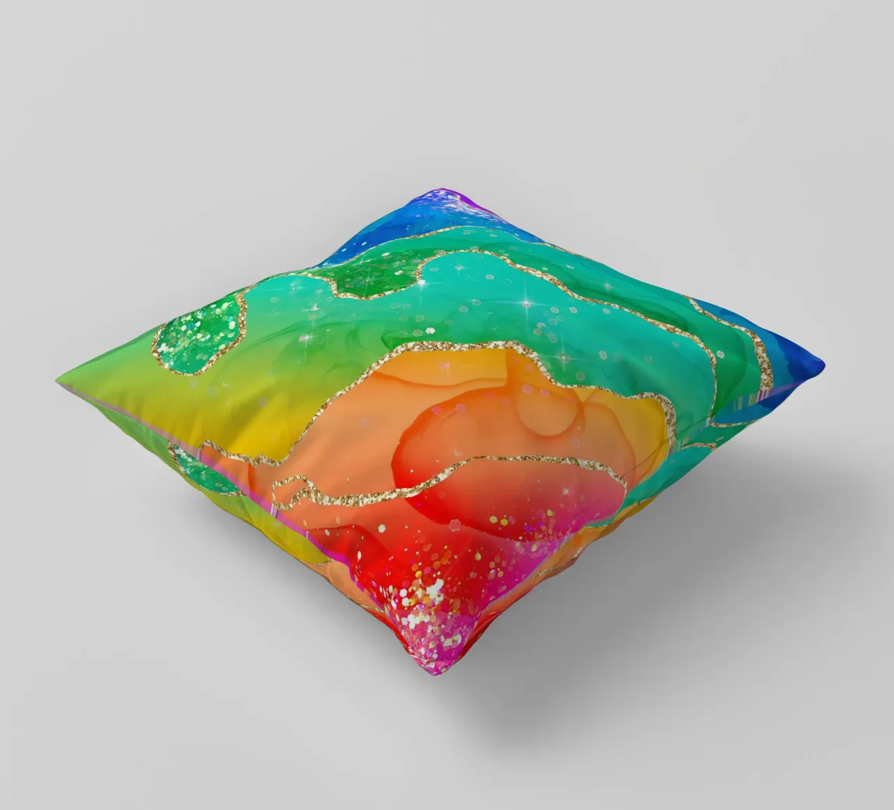 Texture Agata vibrante e scintillante arcobaleno 08 cuscino da Gemstone Textures