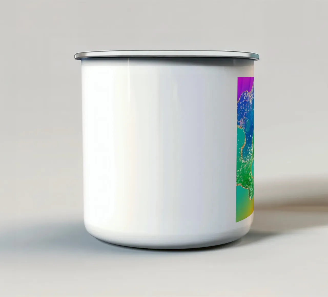 Texture Agata vibrante e scintillante arcobaleno 08 tazza in smalto da Gemstone Textures