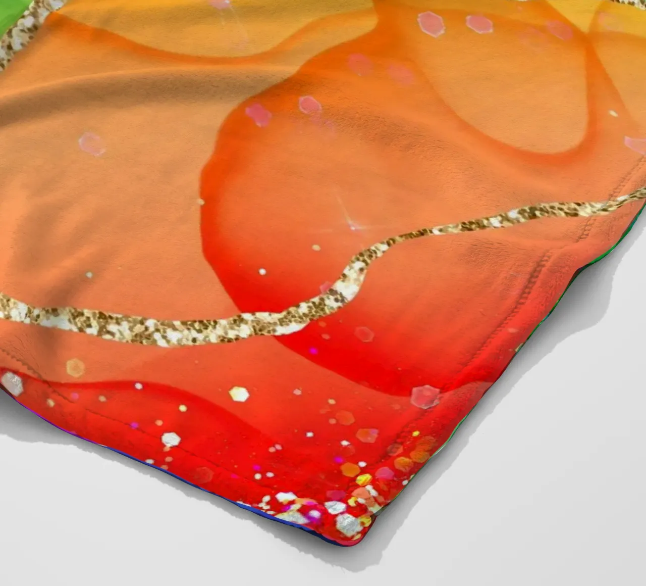 Lebendiger Regenbogen-Glitzer-Achat Struktur 08 Fleecedecke von Gemstone Textures