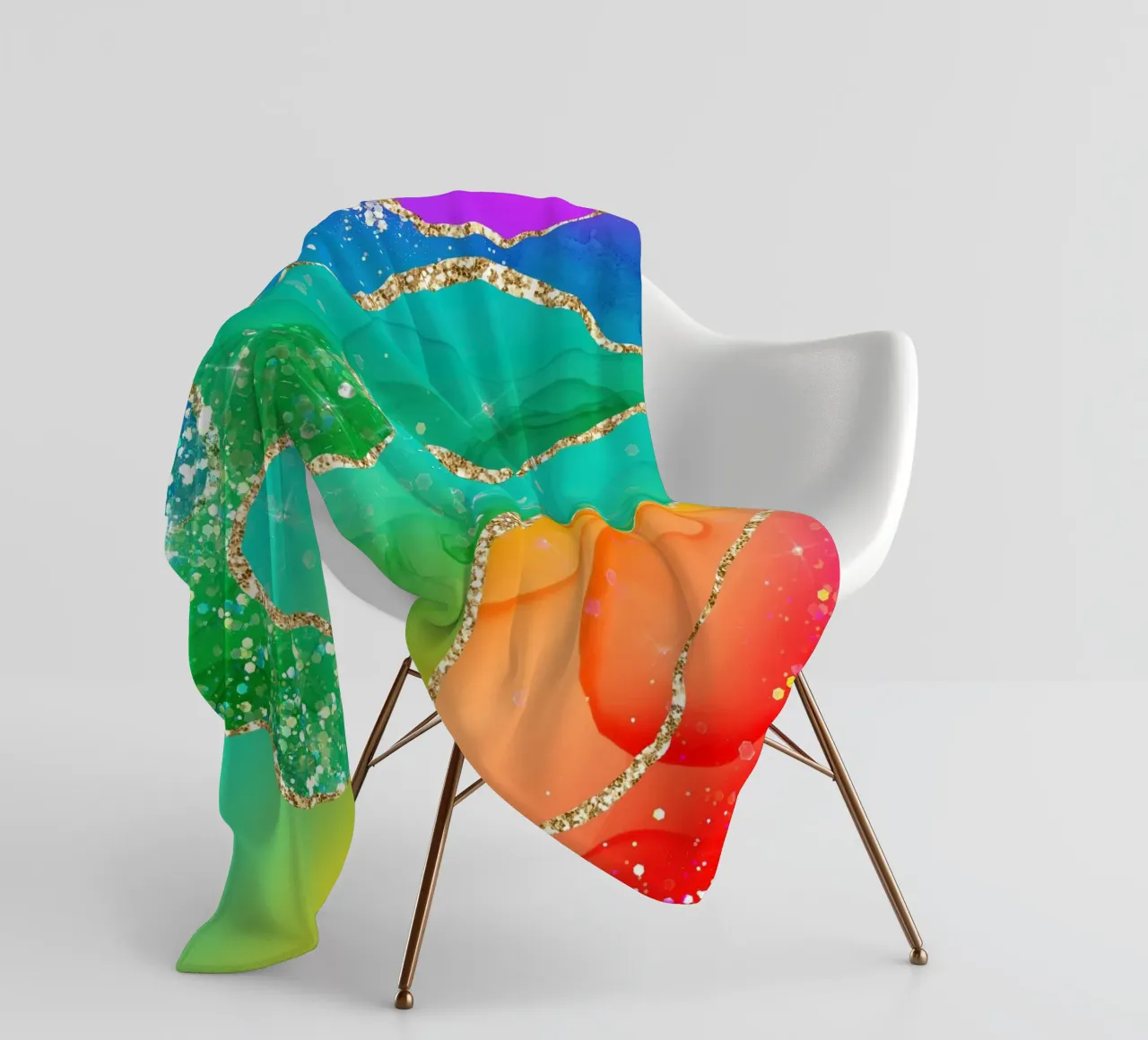 Lebendiger Regenbogen-Glitzer-Achat Struktur 08 Fleecedecke von Gemstone Textures