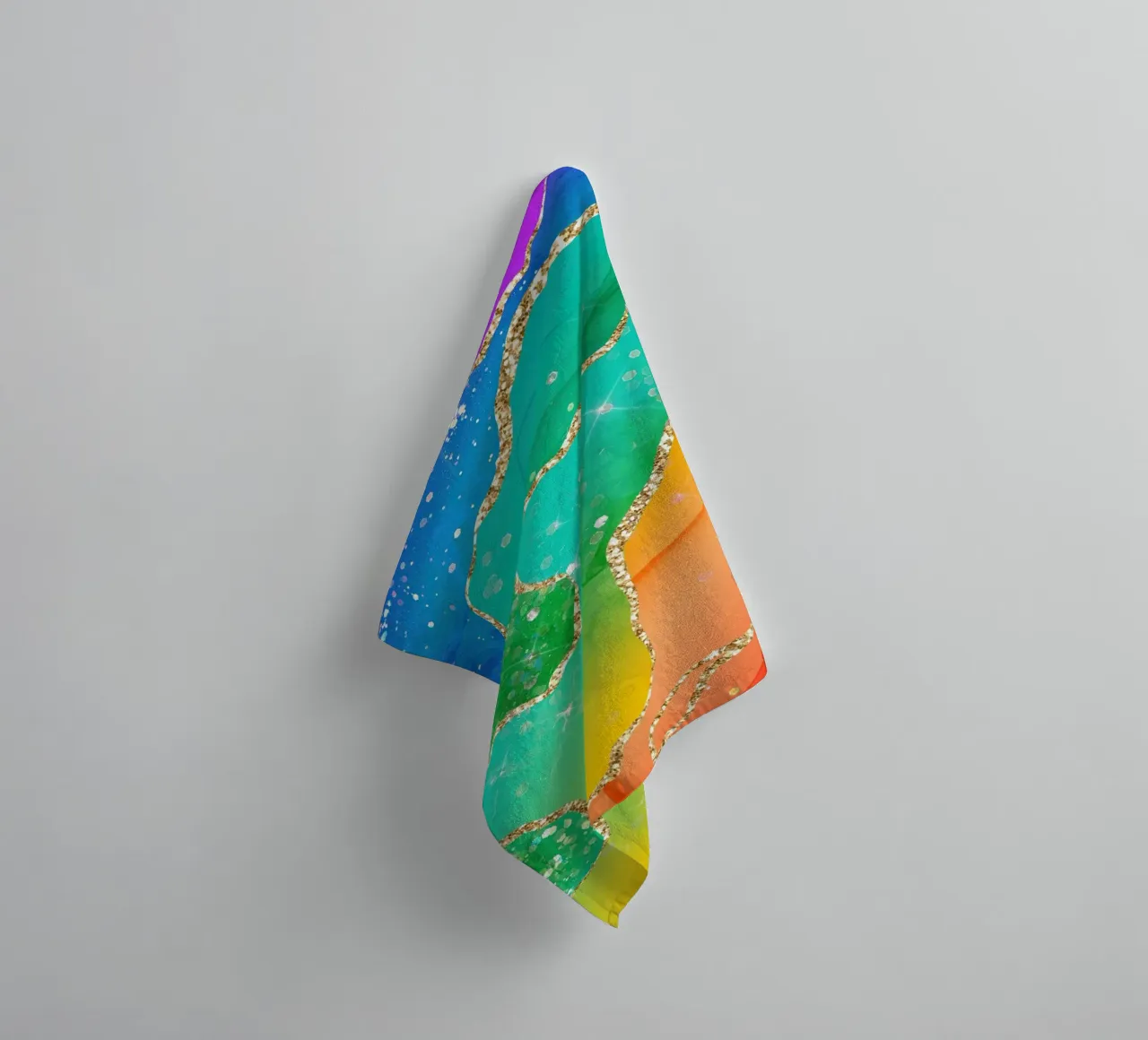 Lebendiger Regenbogen-Glitzer-Achat Struktur 08 Handtuch von Gemstone Textures