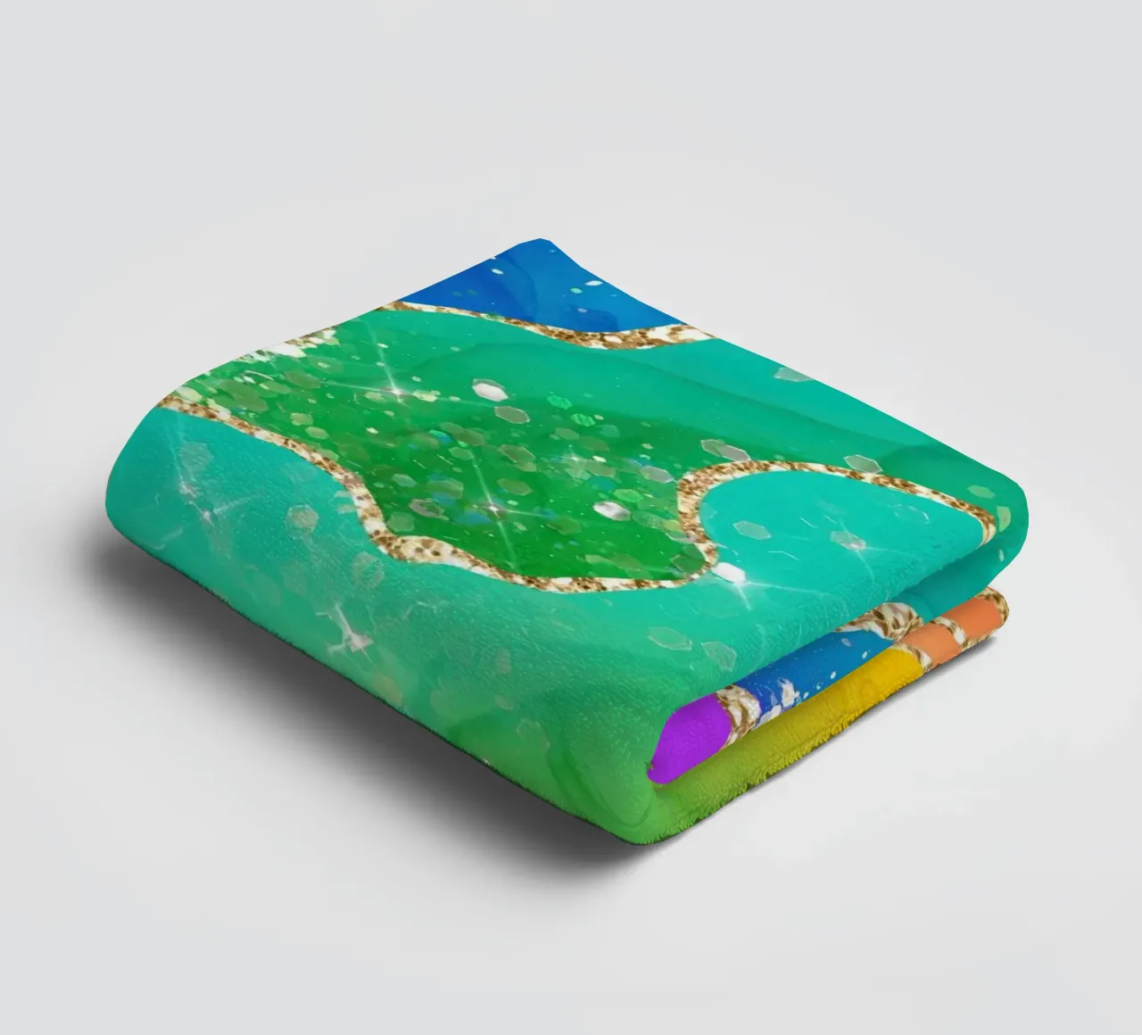 Lebendiger Regenbogen-Glitzer-Achat Struktur 08 Handtuch von Gemstone Textures