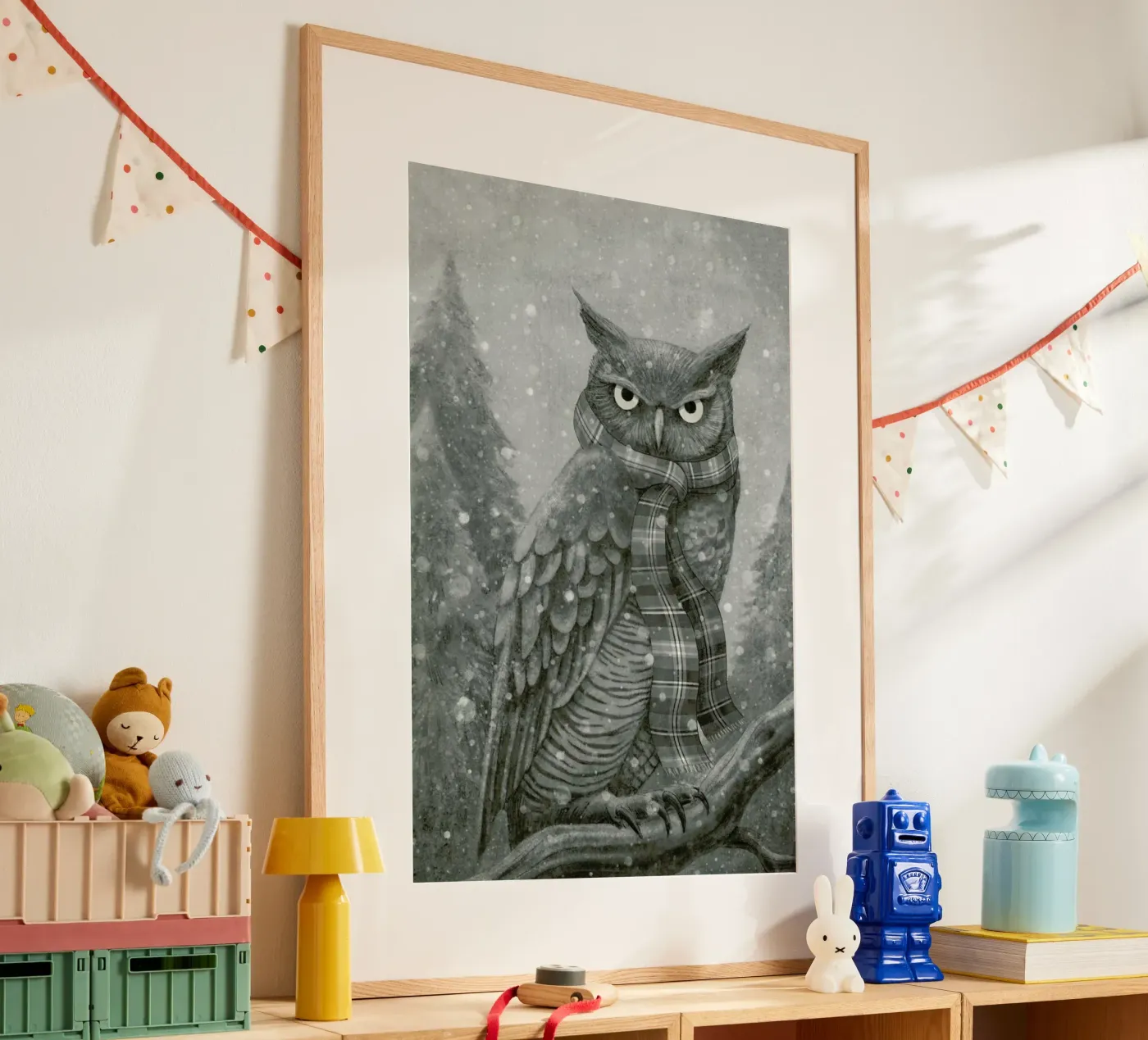 Winter Owl poster van Terry Fan