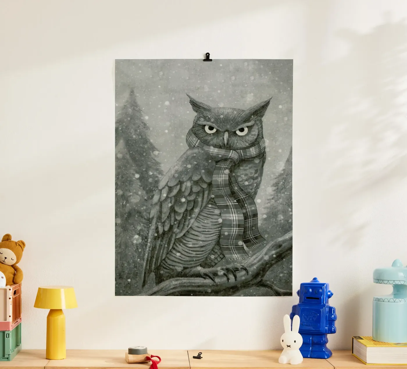 Winter Owl poster van Terry Fan