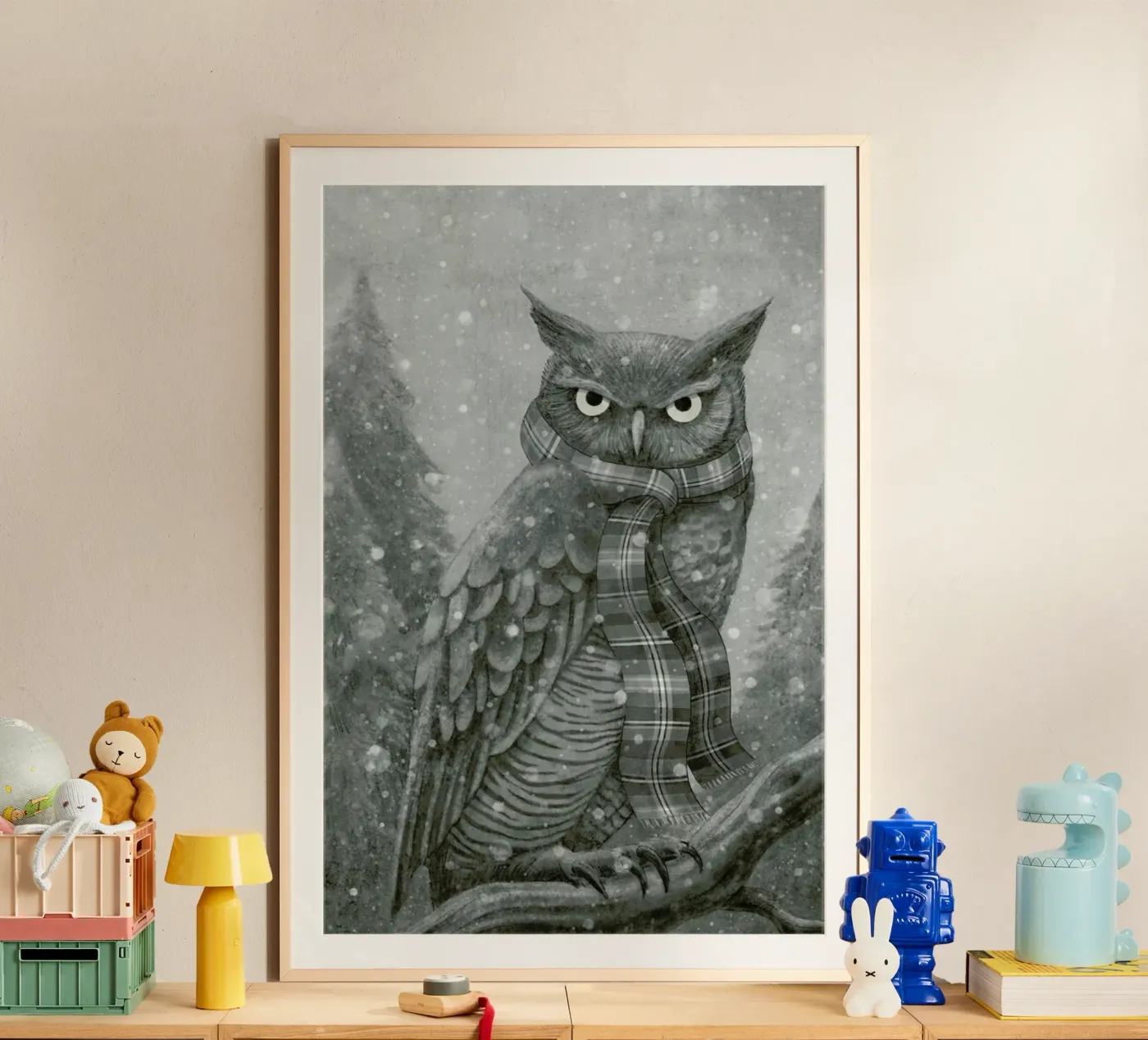 Winter Owl poster van Terry Fan
