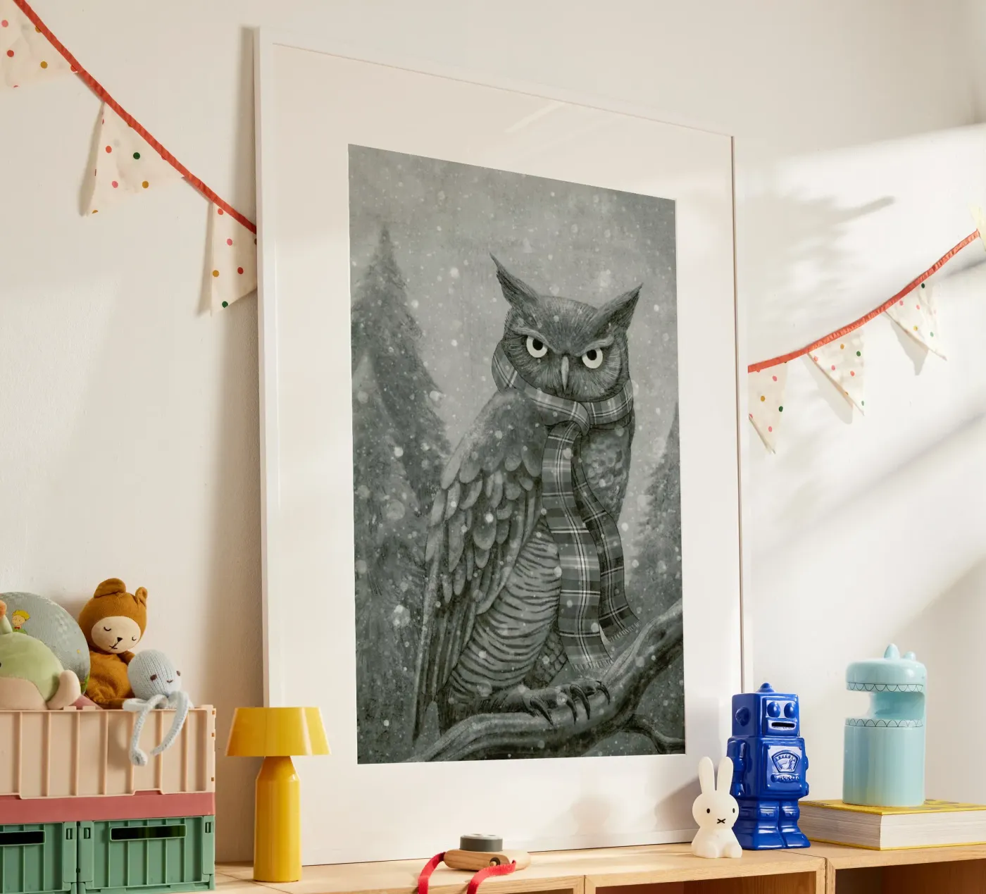 Winter Owl poster van Terry Fan