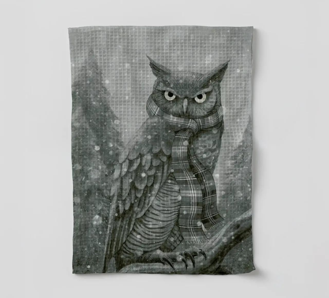 Winter Owl paño de cocina de Terry Fan