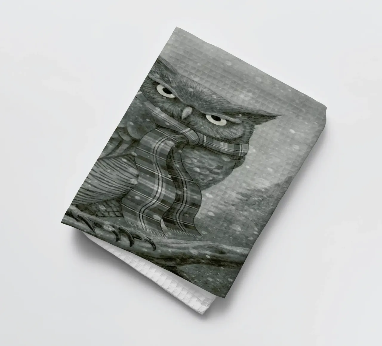 Winter Owl paño de cocina de Terry Fan