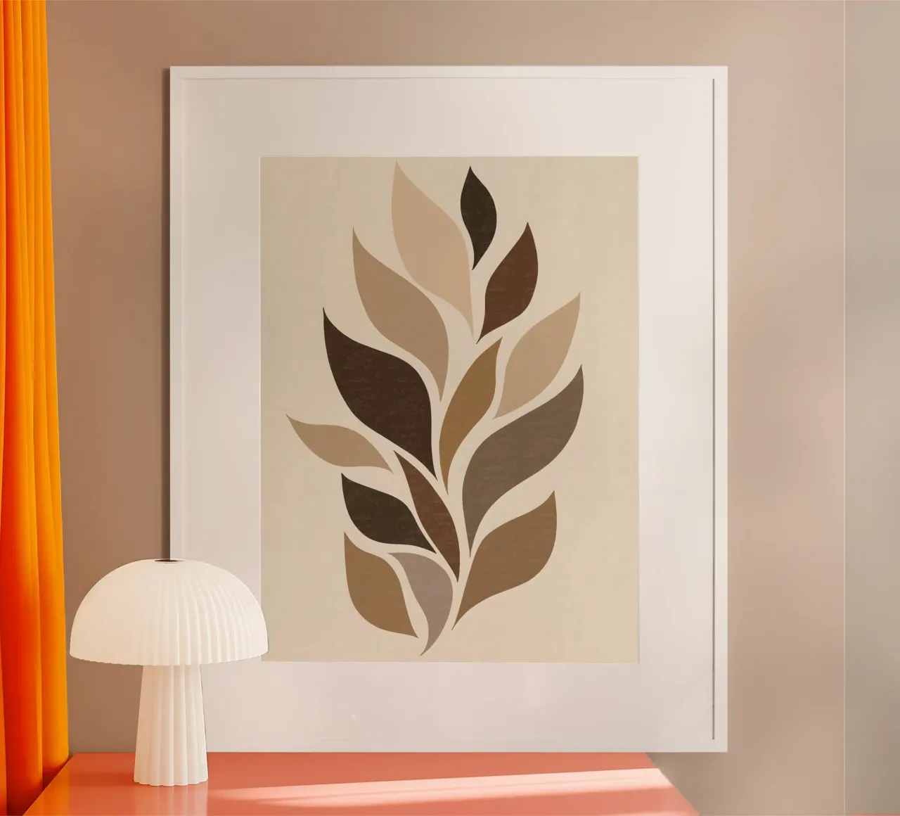Beige Abstract poster con telaio in plastica da Gypsy Galleria
