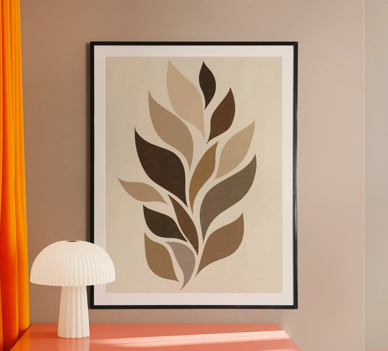 Beige Abstract poster con telaio in plastica da Gypsy Galleria
