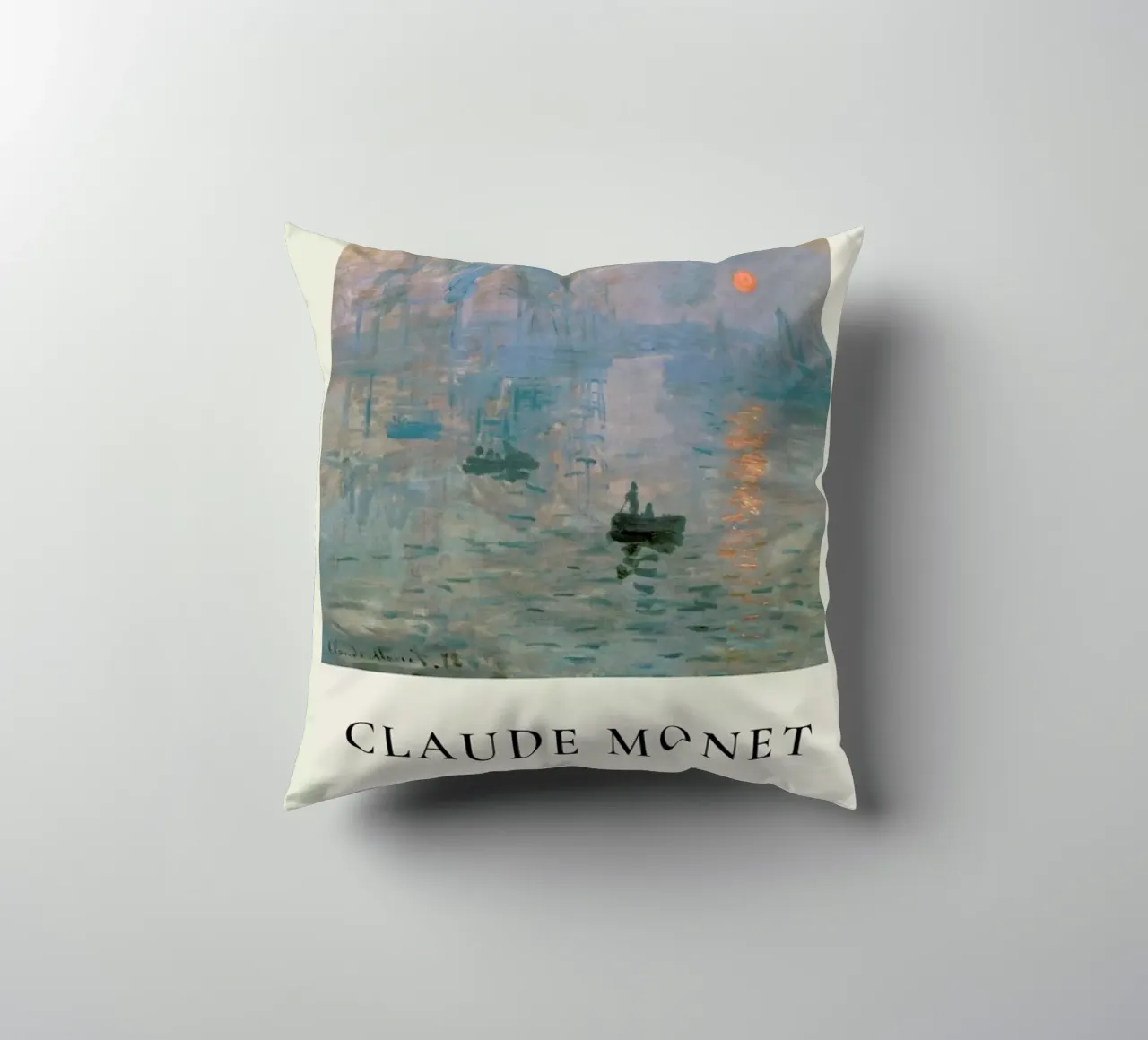 Monet - Impression, Sunrise cuscino da ARTOTHEK