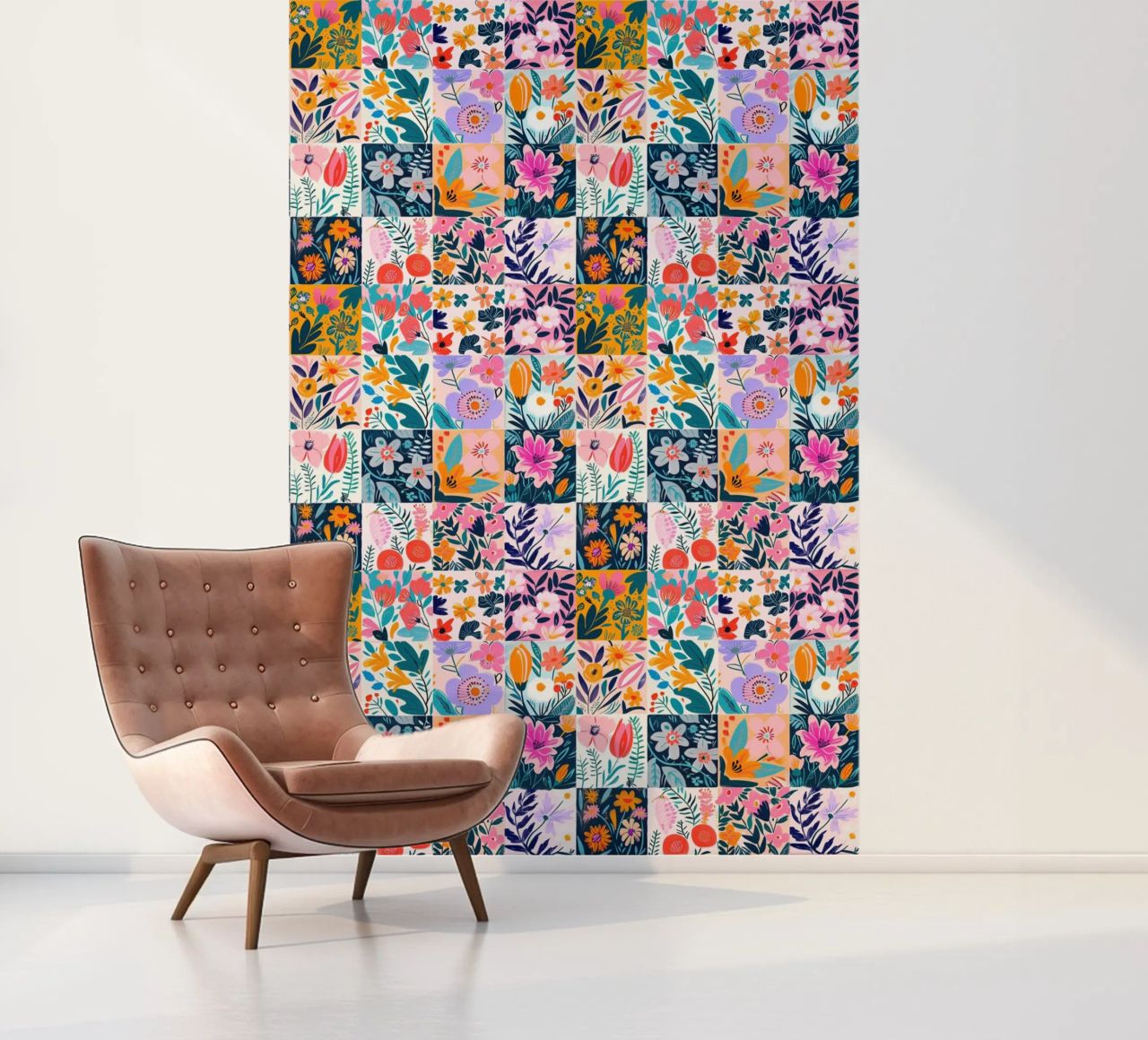 Floral Patchwork photo wallpaper by Sunflower Soul Studio