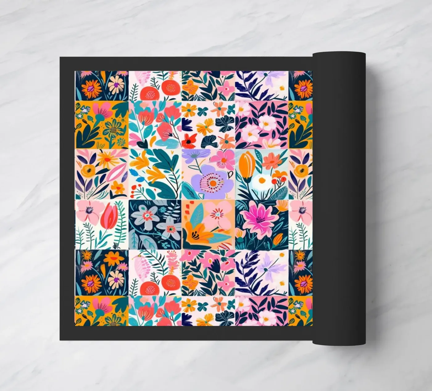 Floral Patchwork Fußmatte von Sunflower Soul Studio