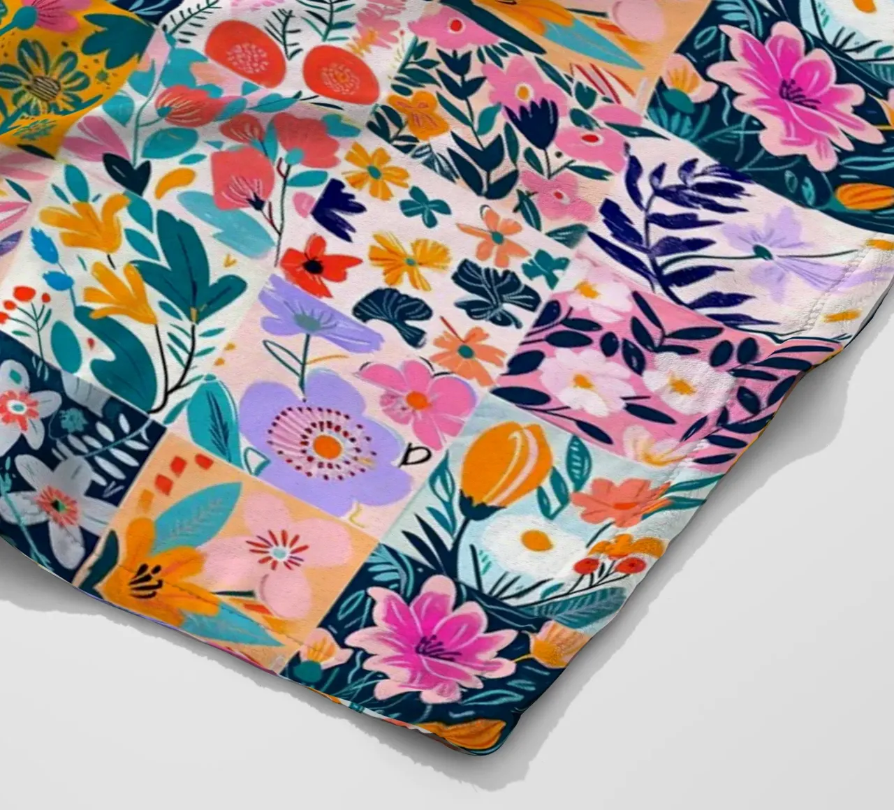 Floral Patchwork Fleecedecke von Sunflower Soul Studio