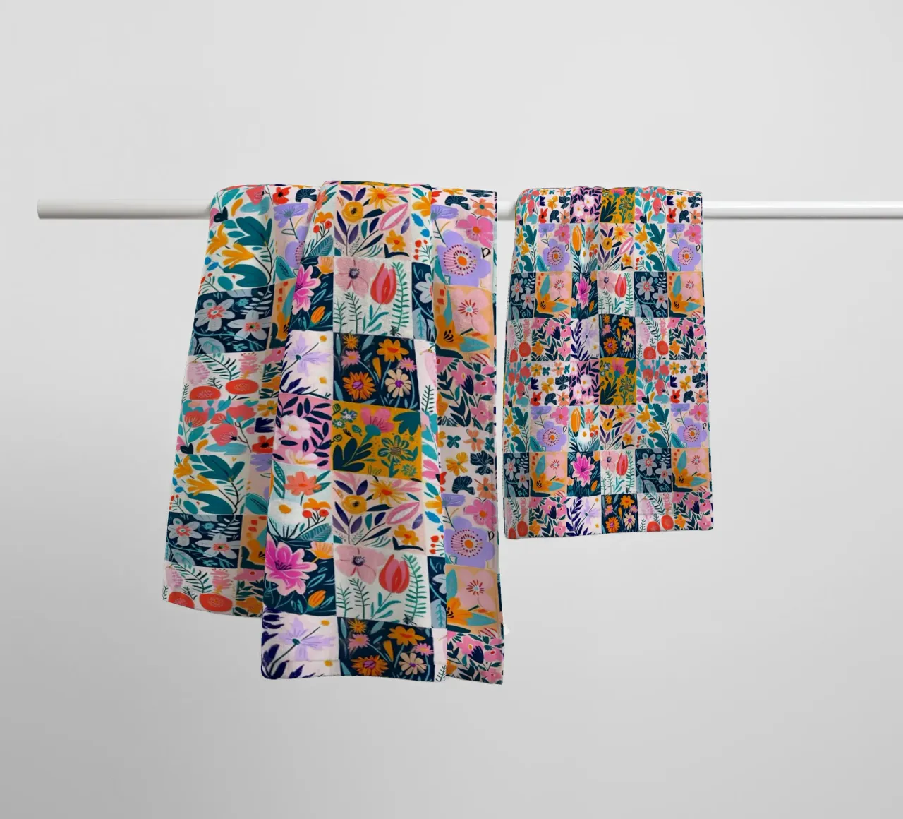 Floral Patchwork towel by Sunflower Soul Studio