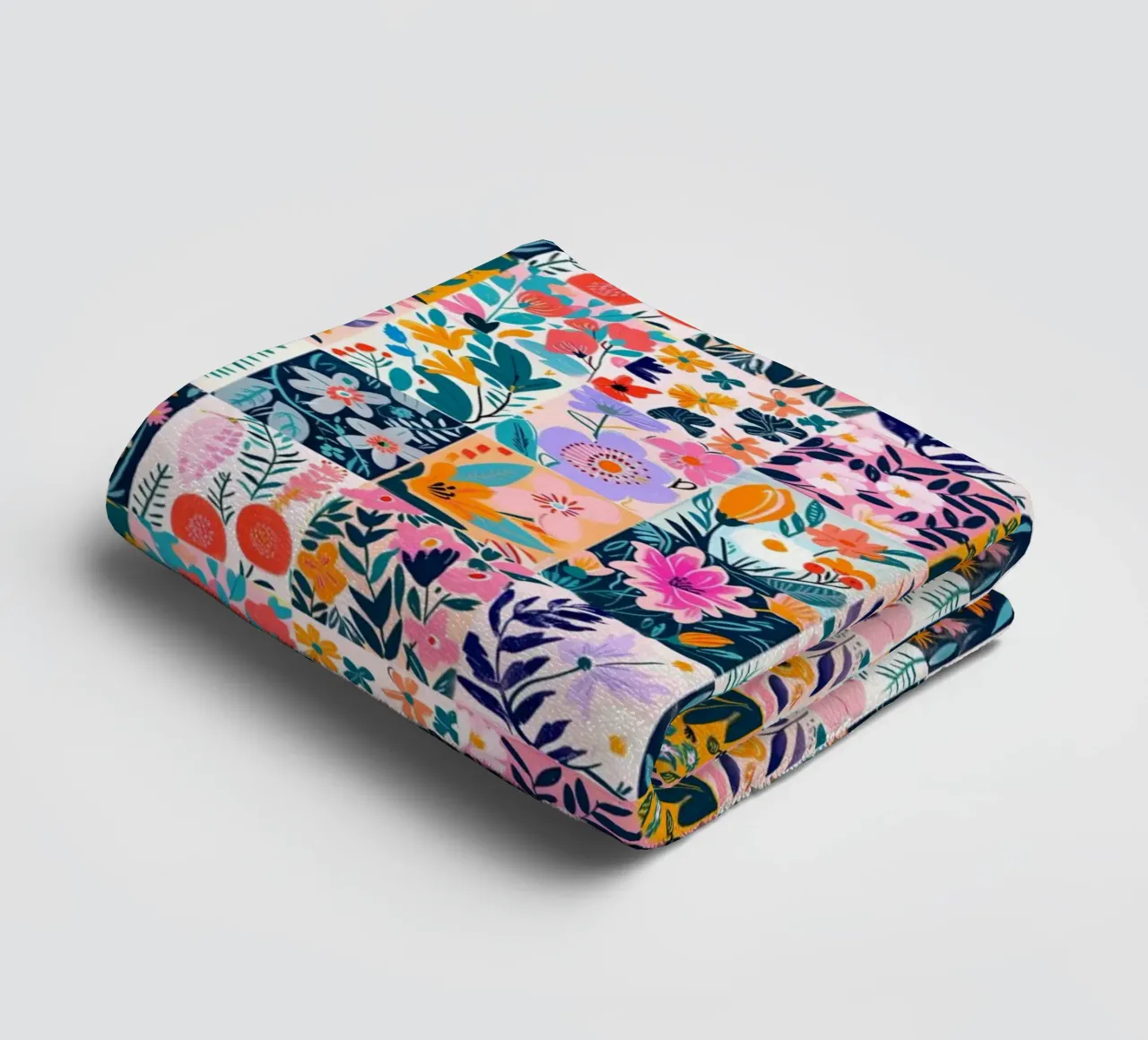 Floral Patchwork towel by Sunflower Soul Studio