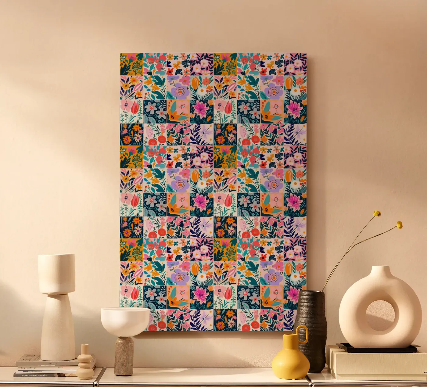 Floral Patchwork alu-dibond by Sunflower Soul Studio