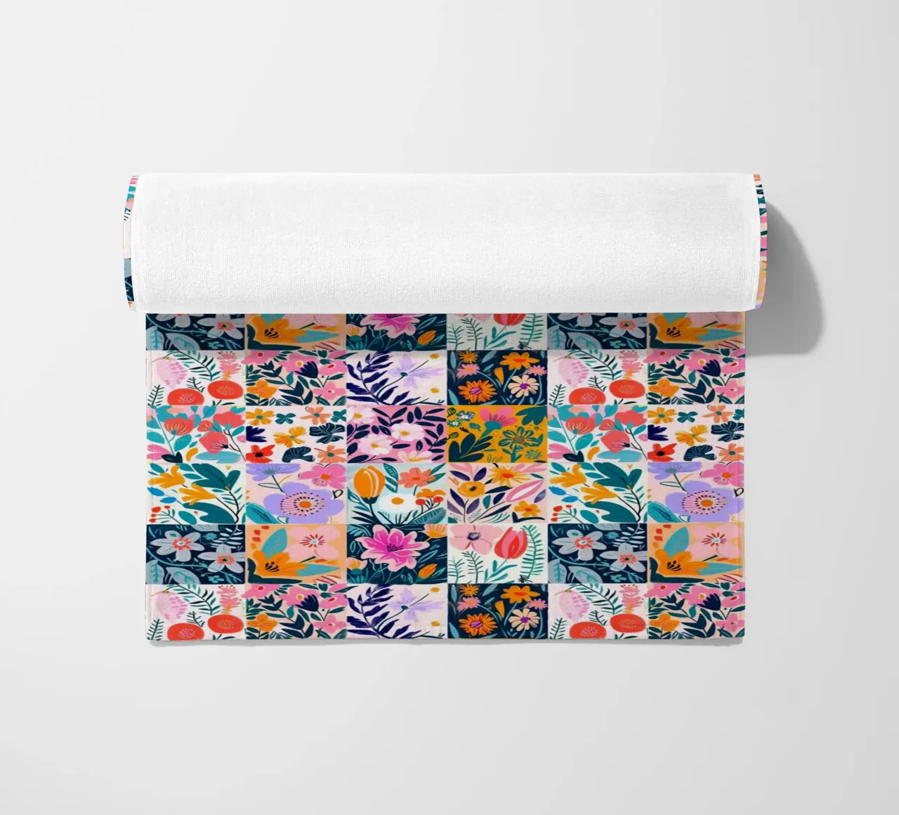 Floral Patchwork beach towel by Sunflower Soul Studio
