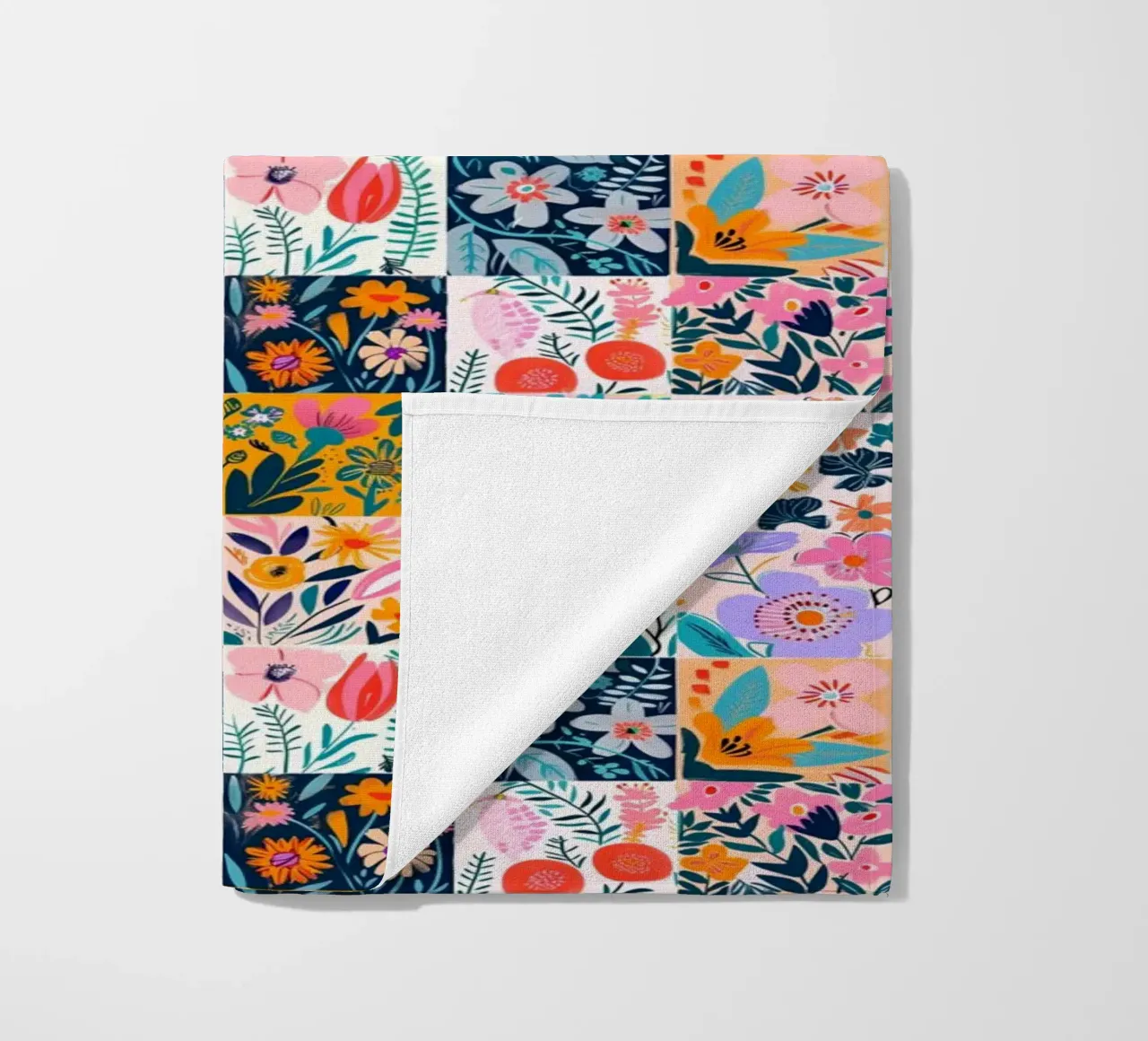 Floral Patchwork beach towel by Sunflower Soul Studio
