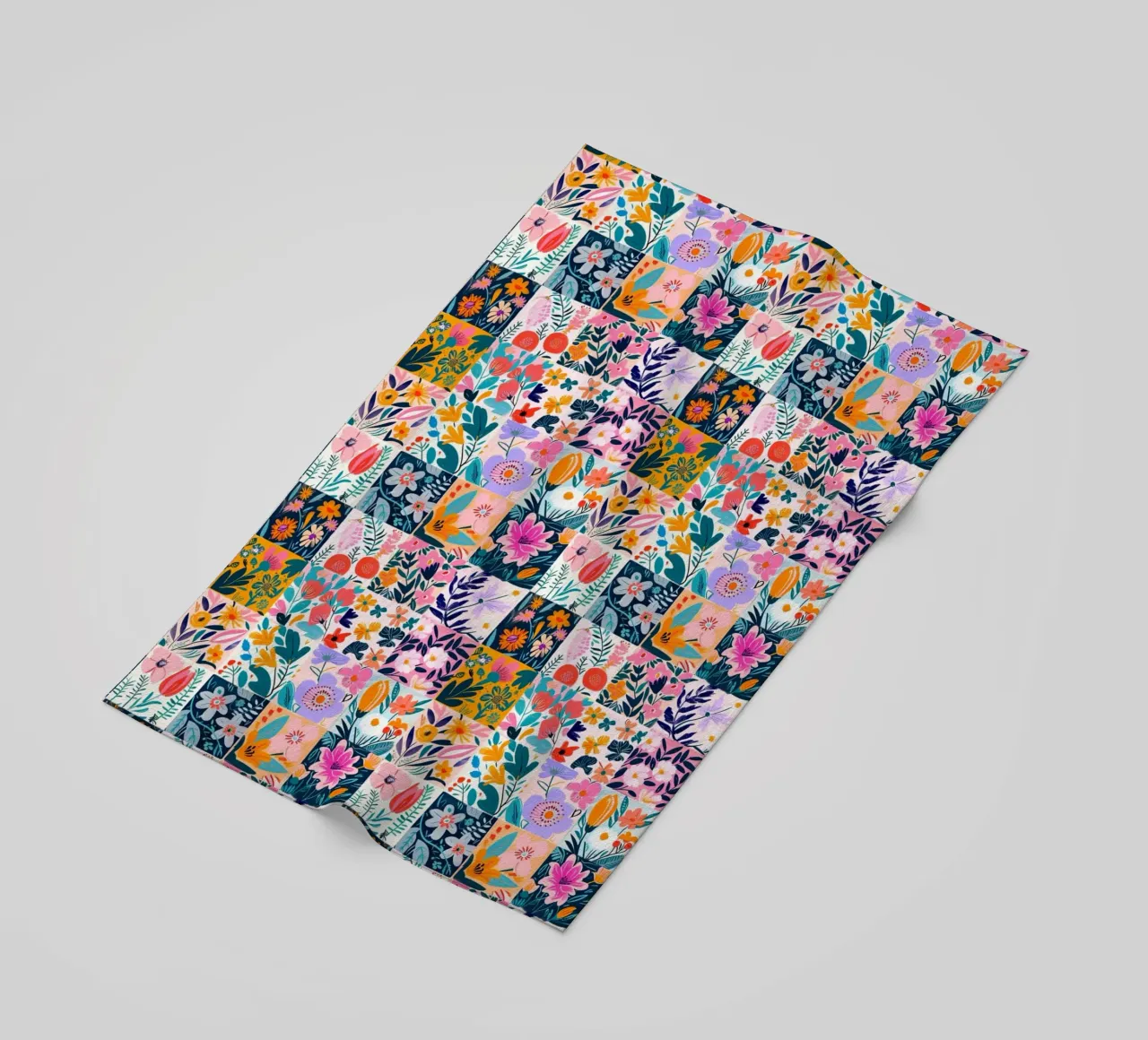 Floral Patchwork beach towel by Sunflower Soul Studio