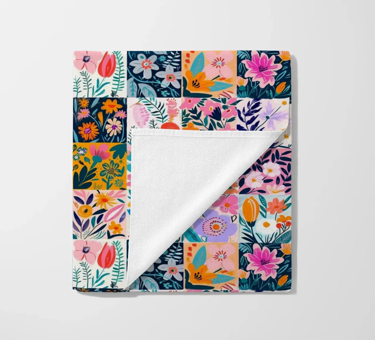Floral Patchwork beach towel by Sunflower Soul Studio