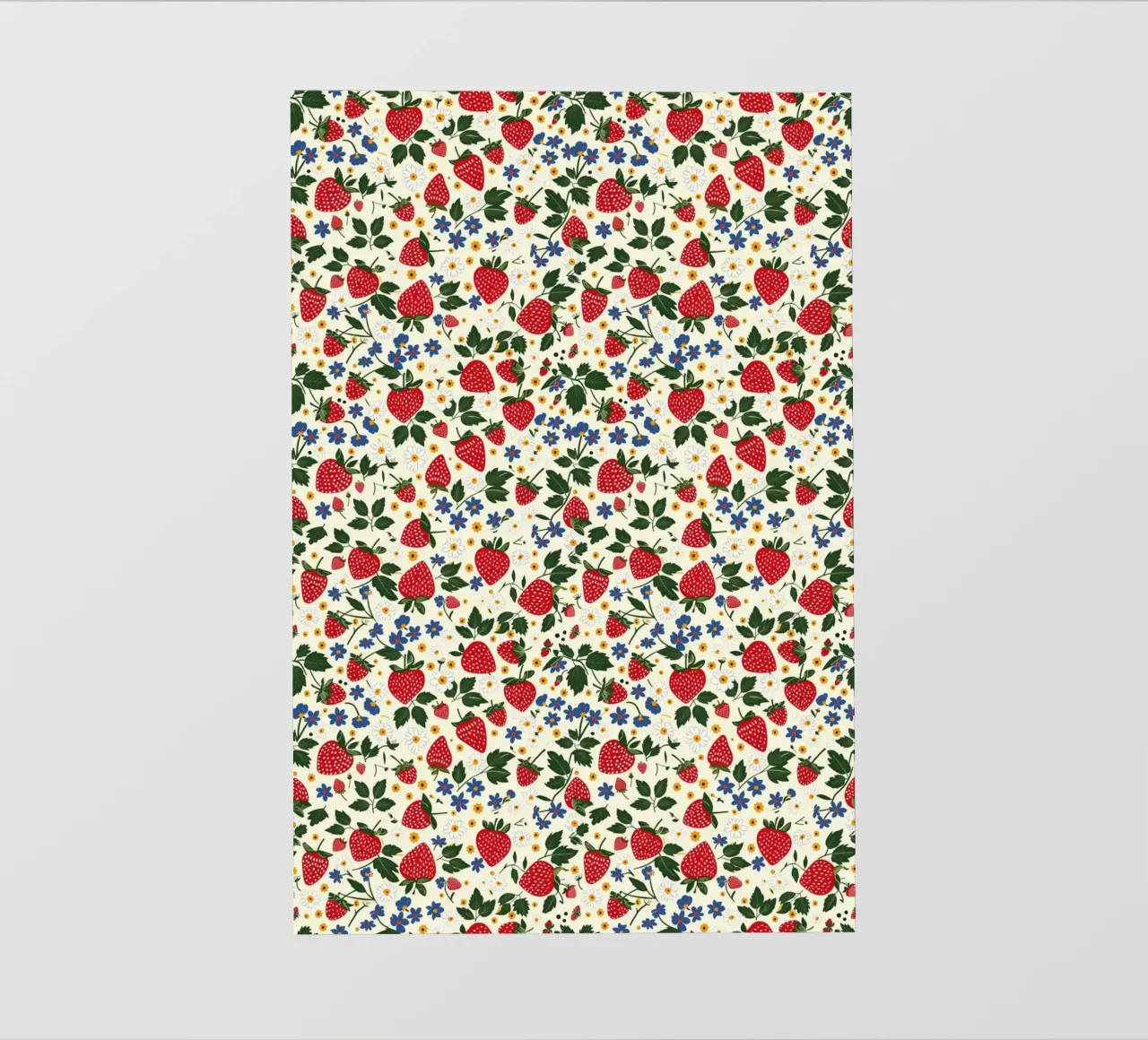 Strawberries and Flowers telo in pvc da Sunflower Soul Studio