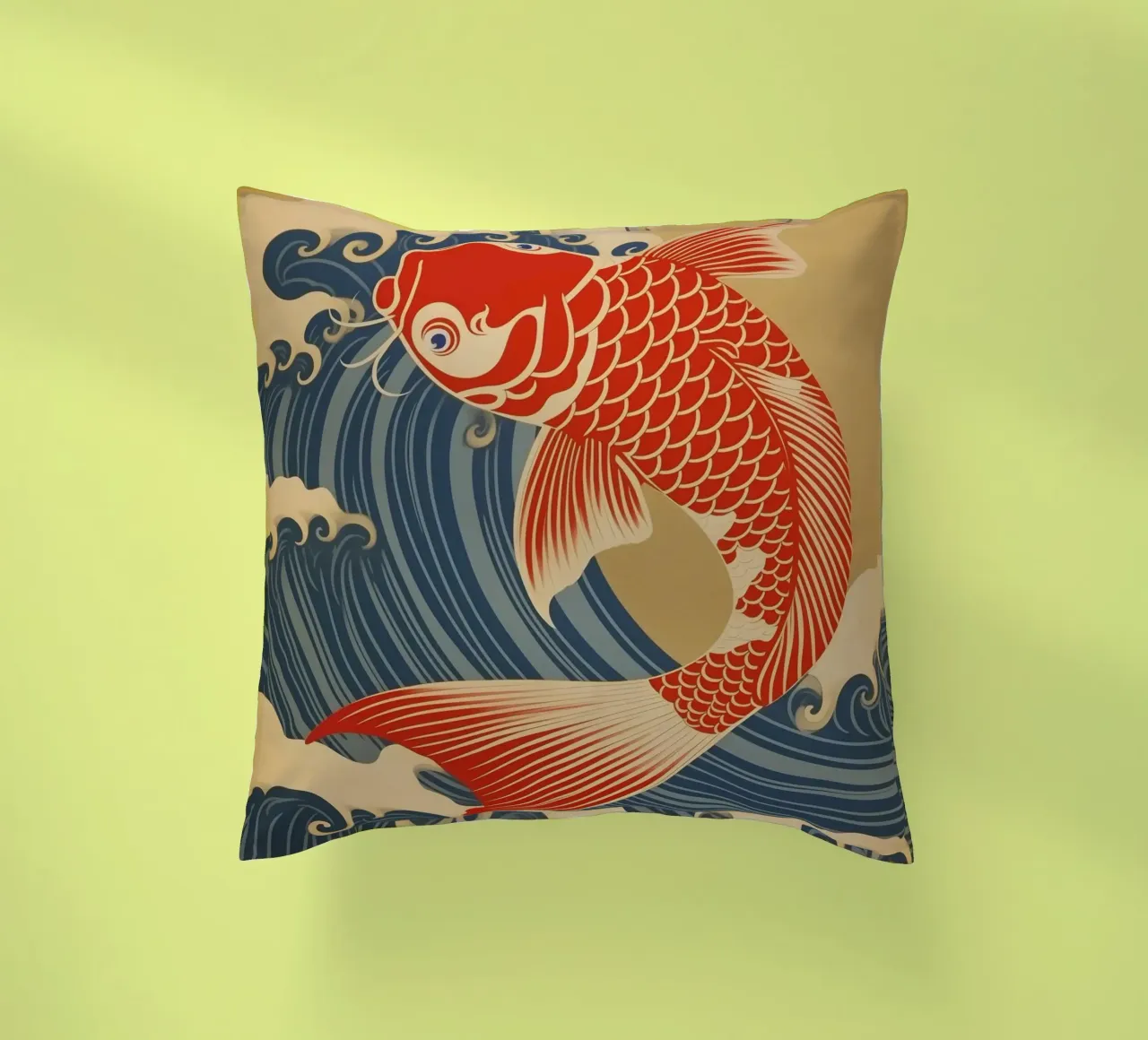 Carpa koi giapponese rossa e oro | stile giapponese cuscino da Autofocus