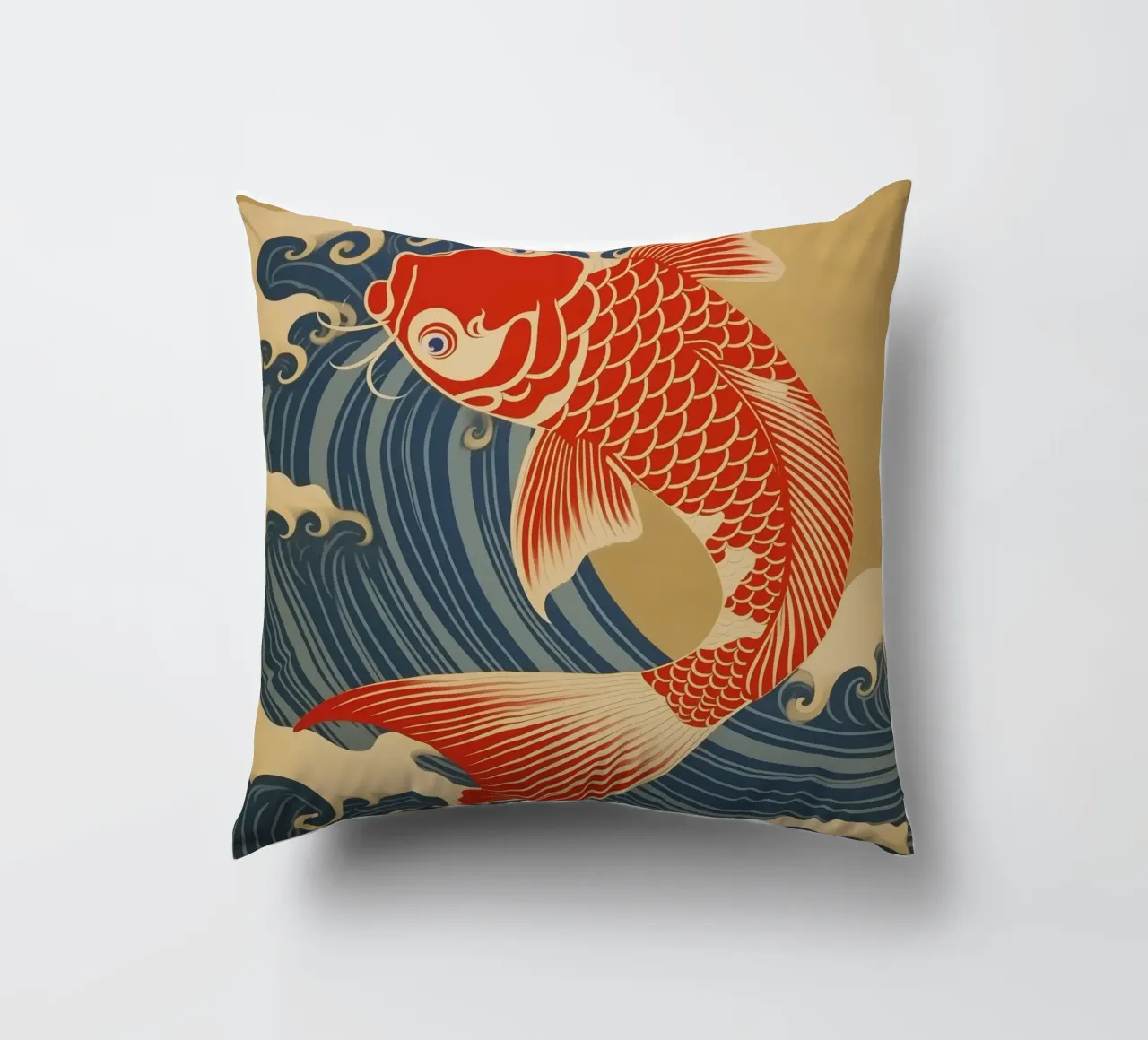 Carpa koi giapponese rossa e oro | stile giapponese cuscino da Autofocus
