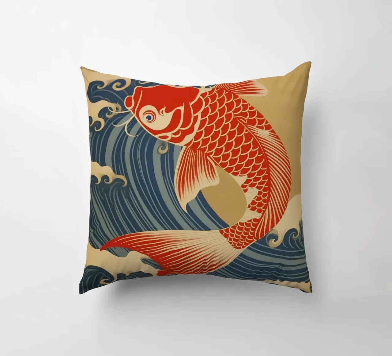 Carpa koi giapponese rossa e oro | stile giapponese cuscino da Autofocus