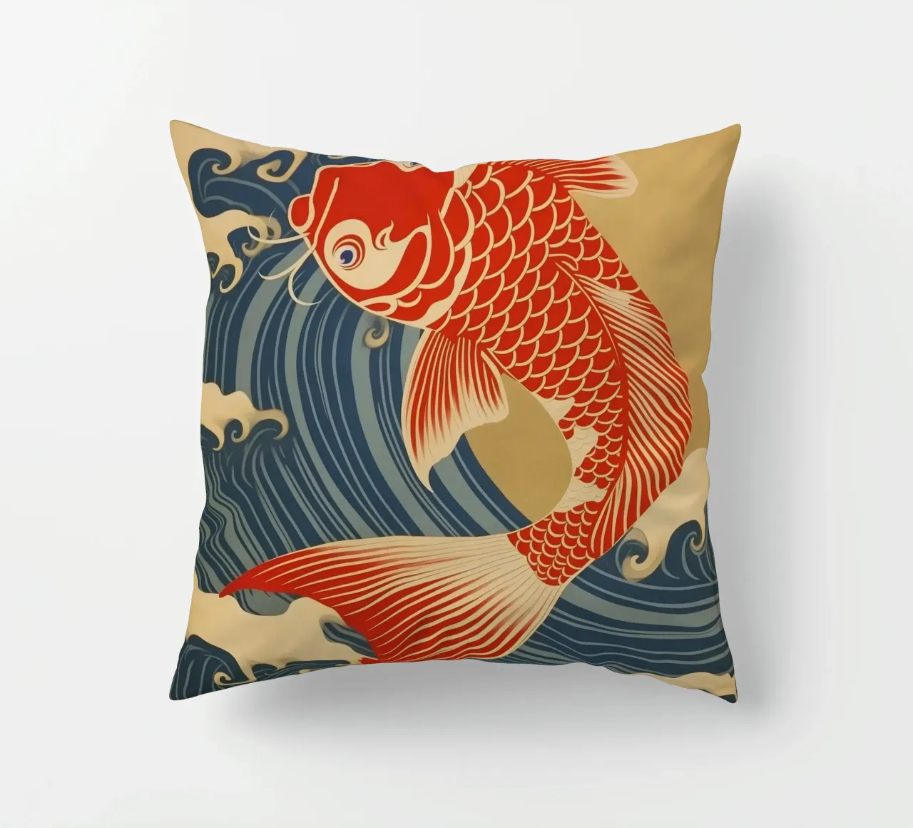 Carpa koi giapponese rossa e oro | stile giapponese cuscino da Autofocus