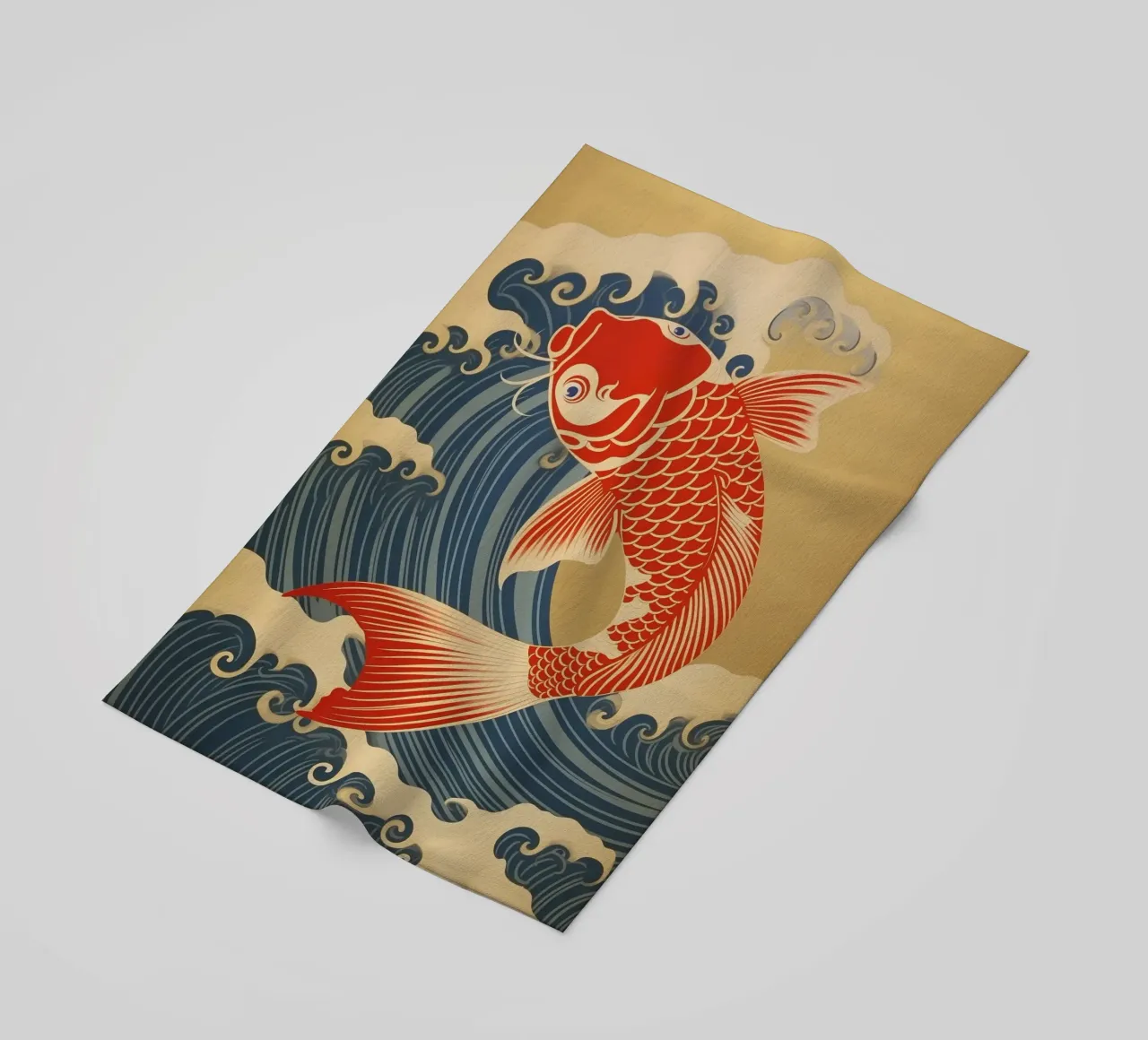 Carpa koi giapponese rossa e oro | stile giapponese telo mare da Autofocus