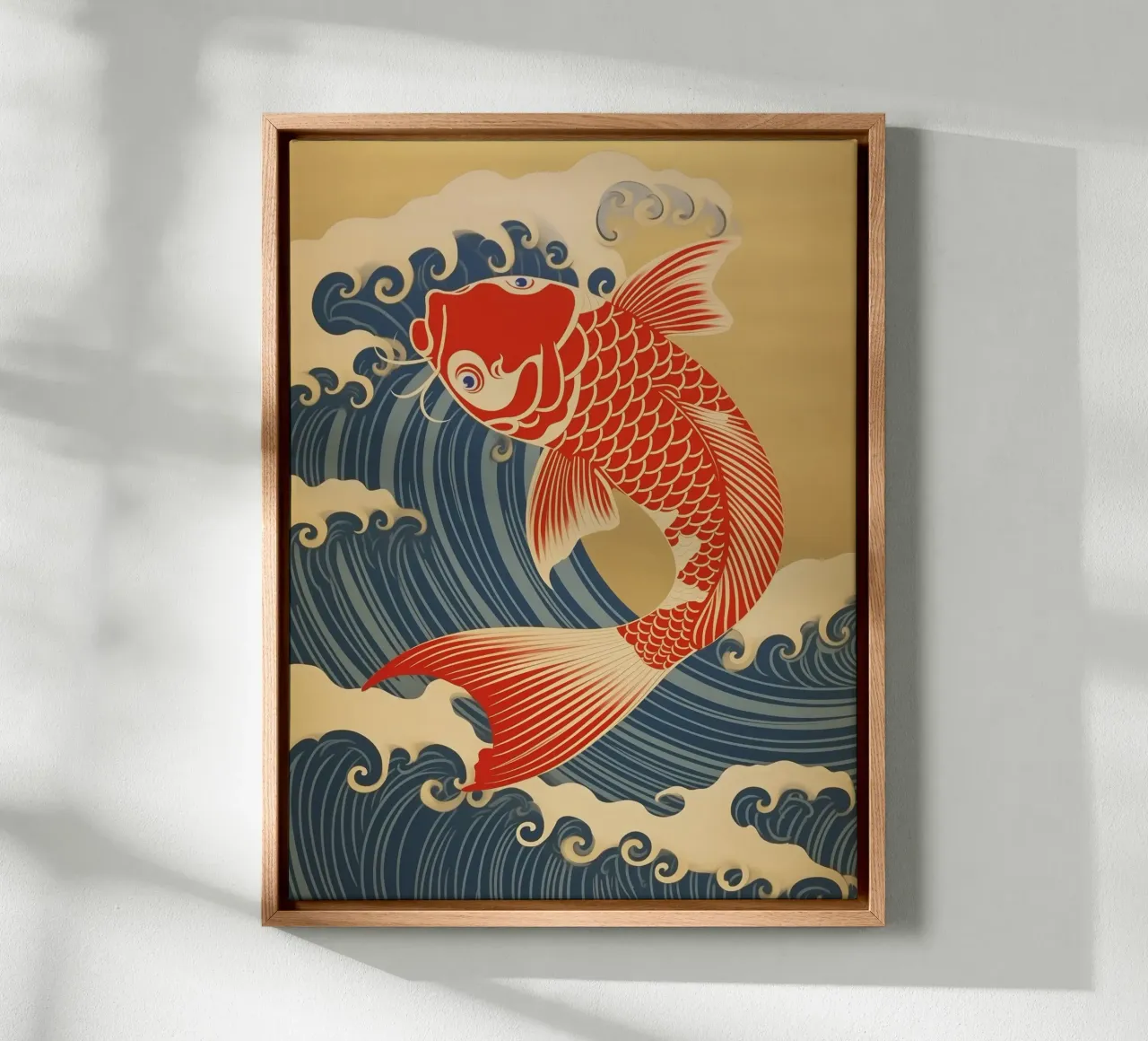 Carpa koi giapponese rossa e oro | stile giapponese tela da Autofocus