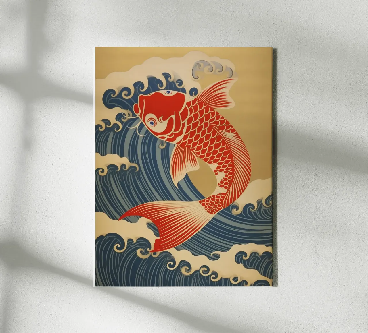 Carpa koi giapponese rossa e oro | stile giapponese tela da Autofocus