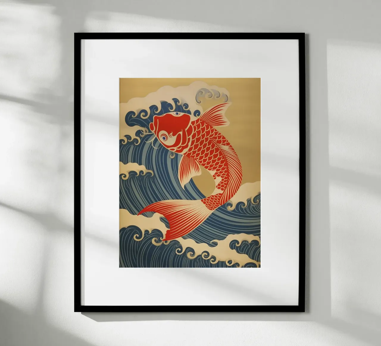 Carpa koi giapponese rossa e oro | stile giapponese carta hahnemühle da Autofocus